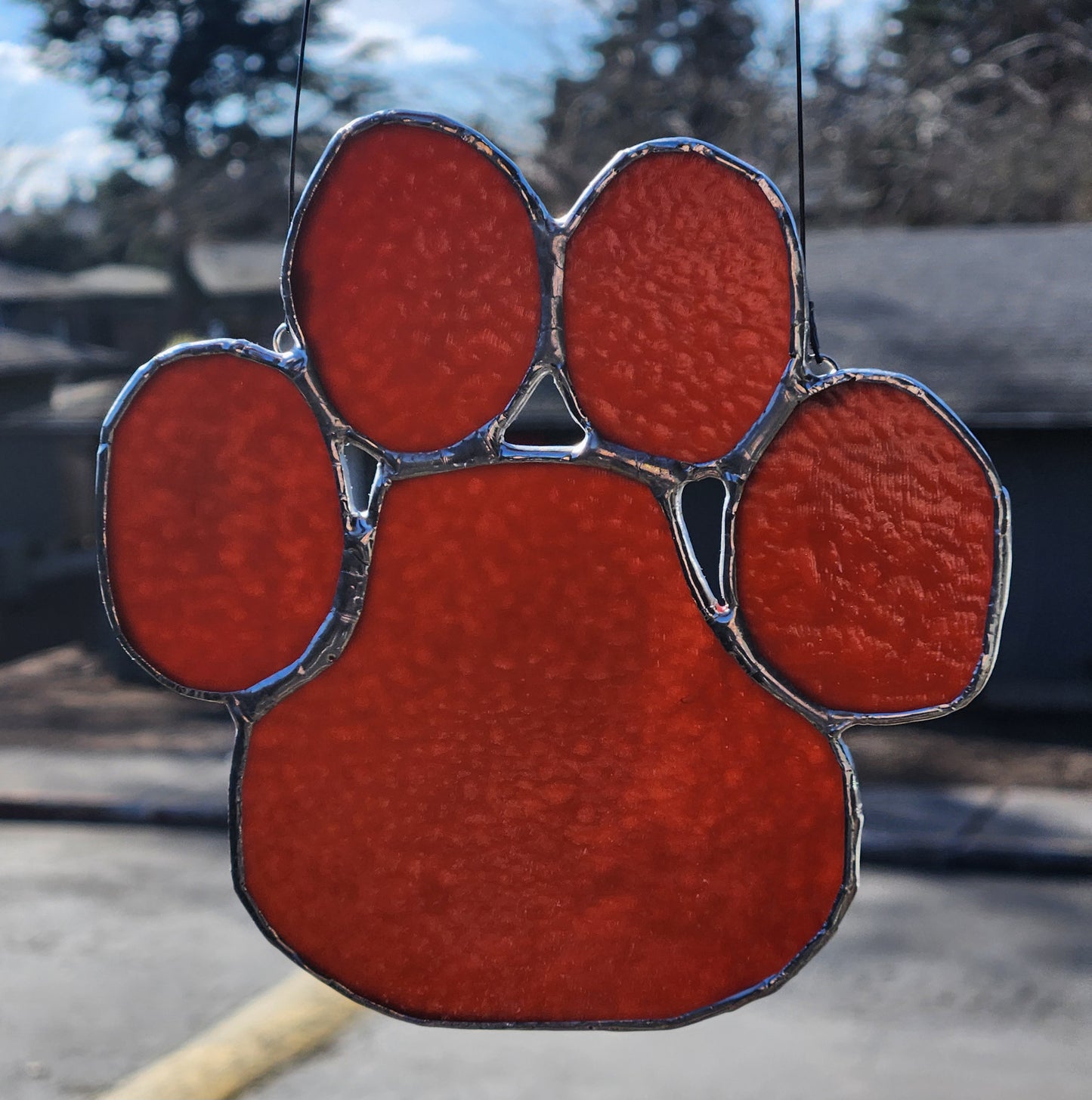 Toffee Stained Glass Paw Print