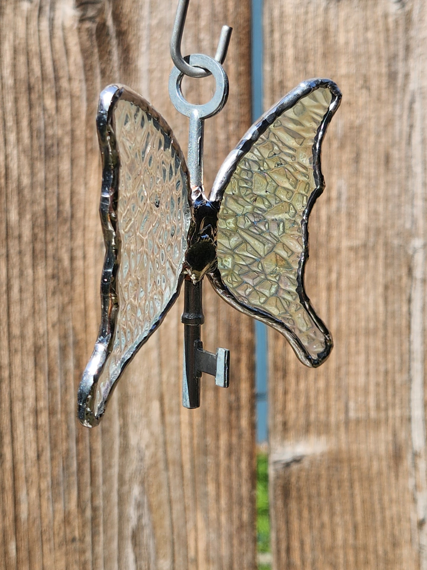 Iridescent Texture Stained Glass Flying Key