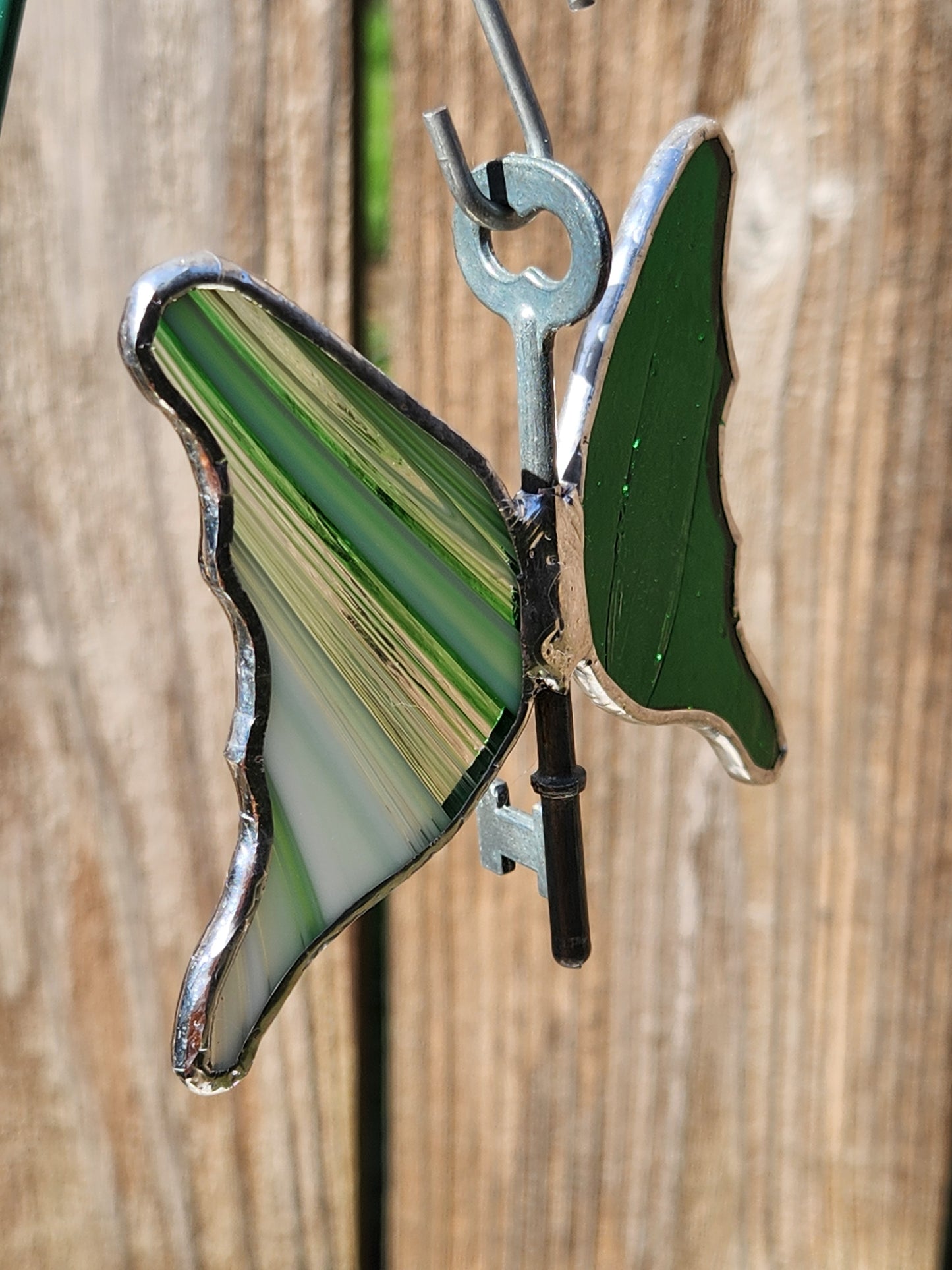 Green & Green Baroque Stained Glass Flying Key