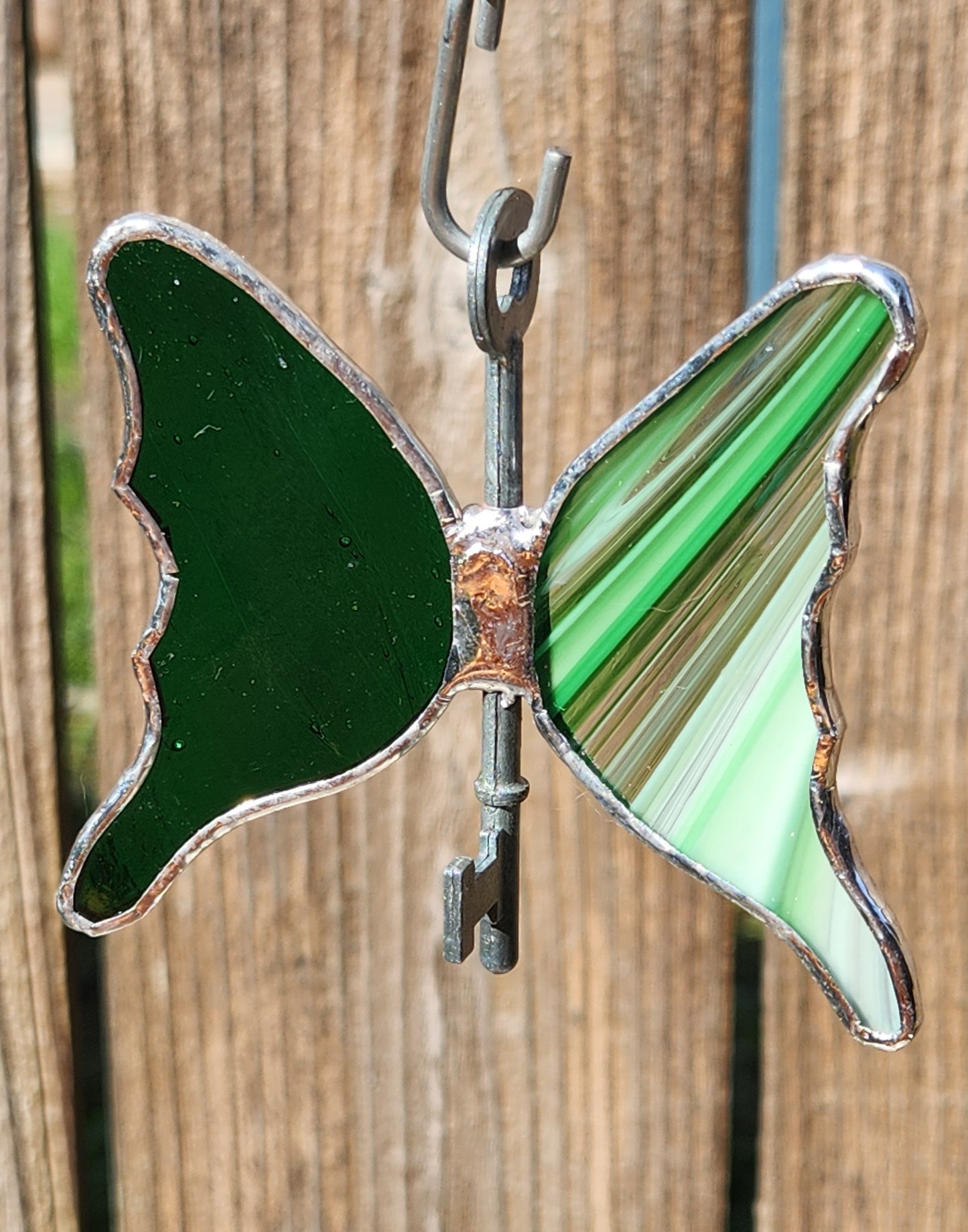 Green & Green Baroque Stained Glass Flying Key