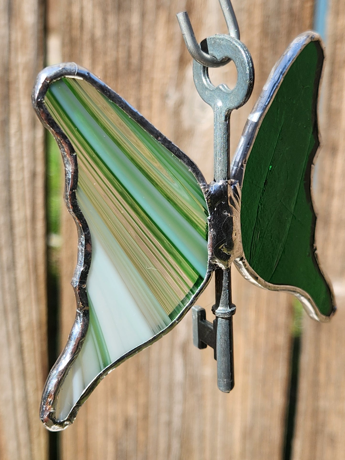 Green & Green Baroque Stained Glass Flying Key