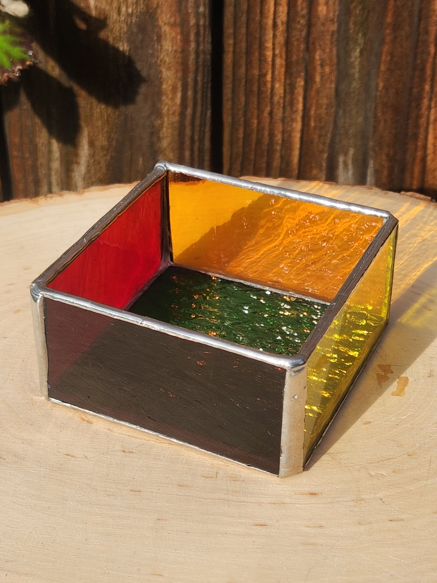 Rainbow Stained Glass Trinket Tray
