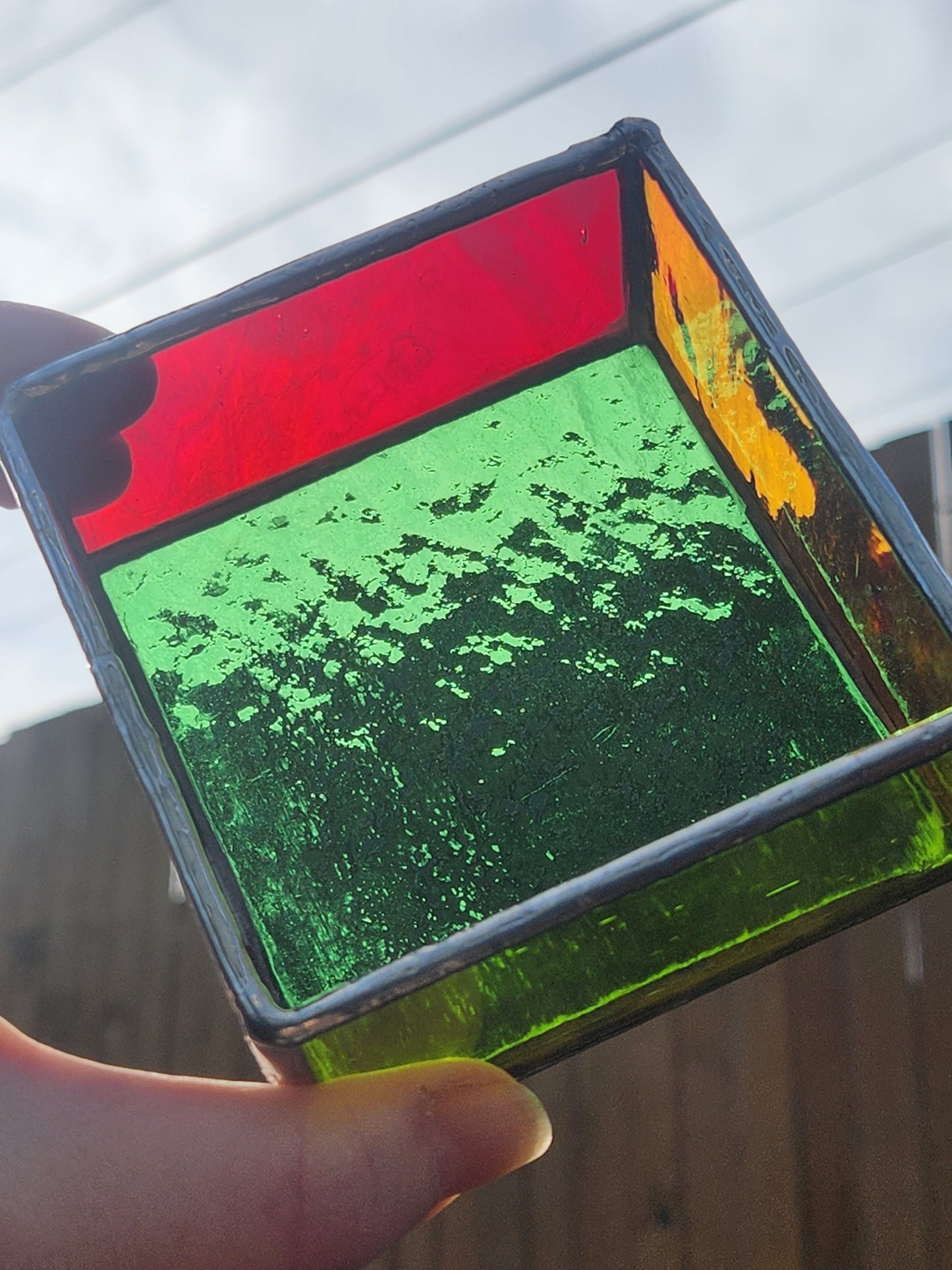 Rainbow Stained Glass Trinket Tray
