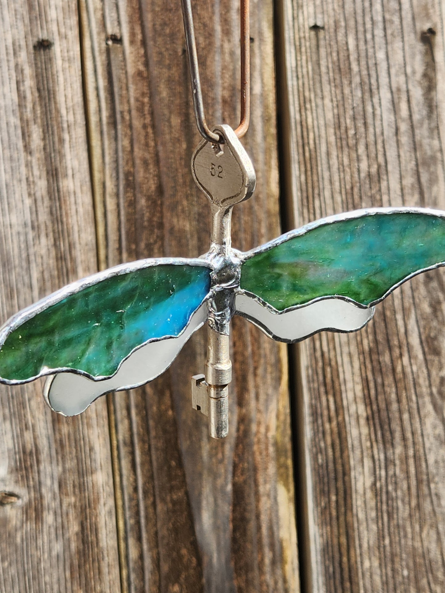 Large Earth Day Stained Glass Flying Key