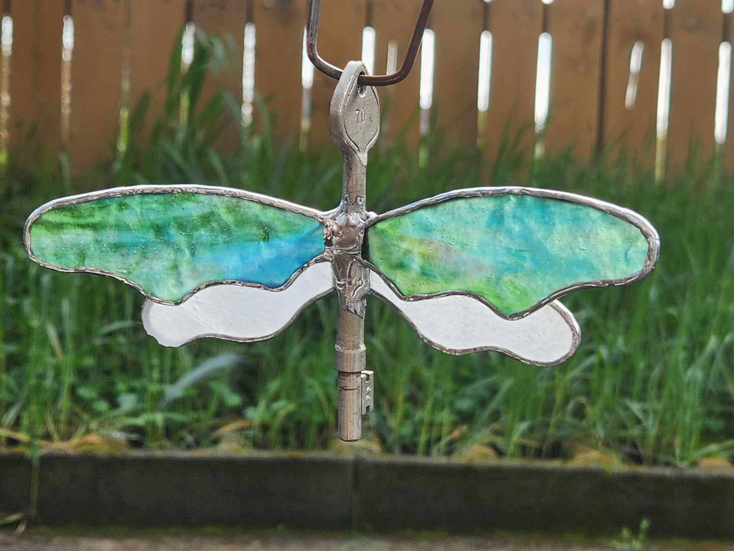 Large Earth Day Stained Glass Flying Key