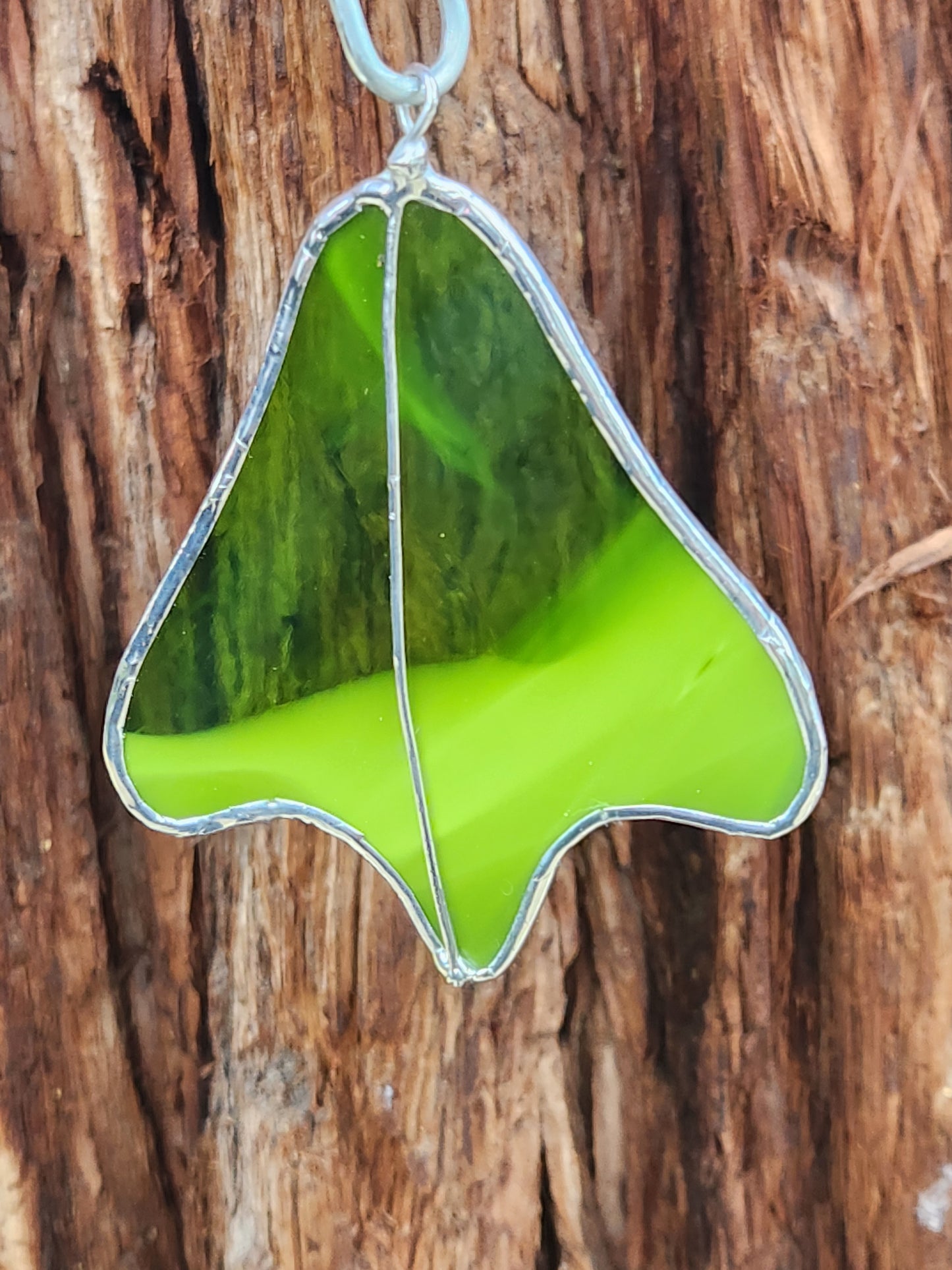 Green Stained Glass Duck Footprint