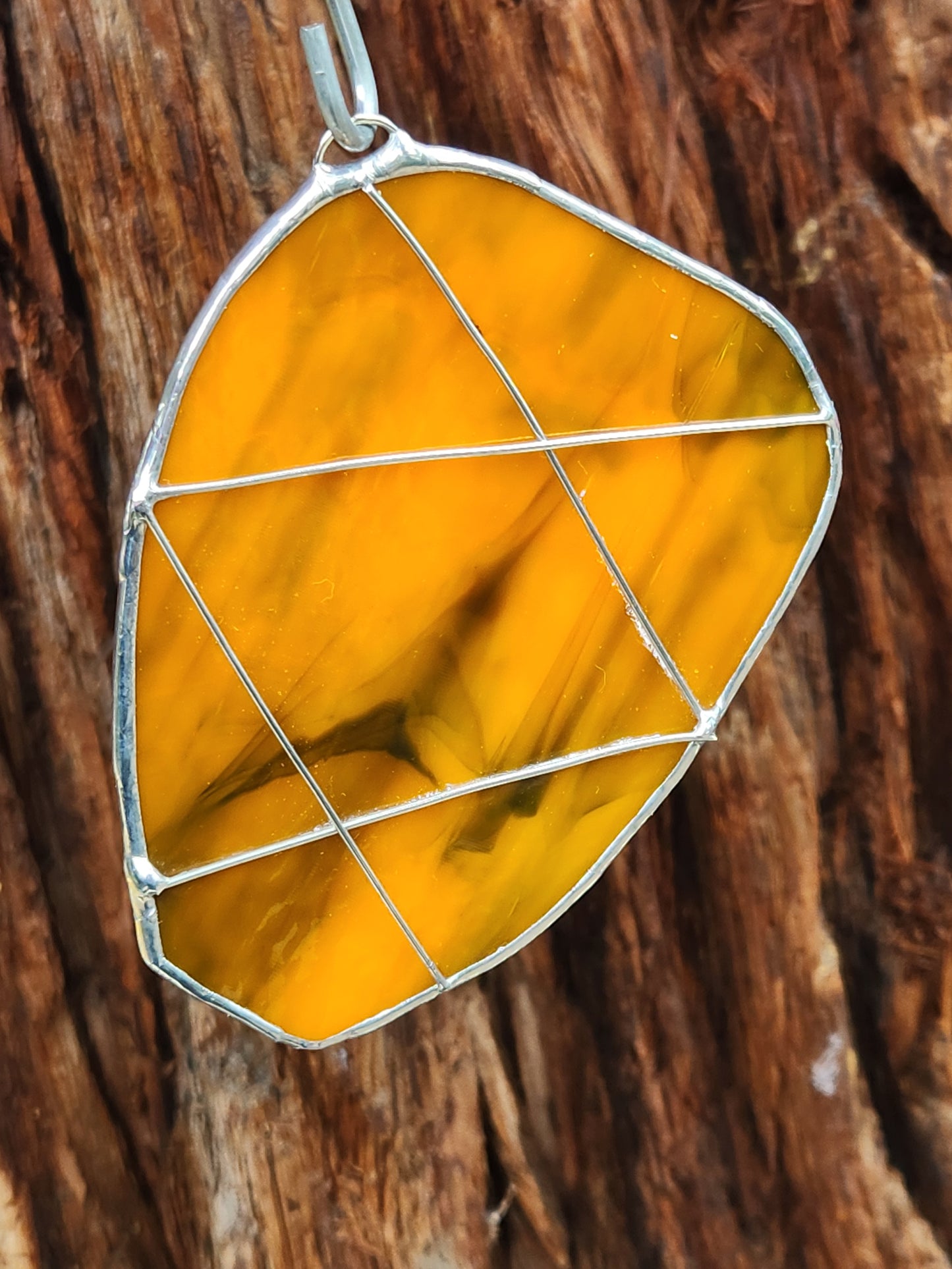 Orange and Black Stained Glass Beaver Tail