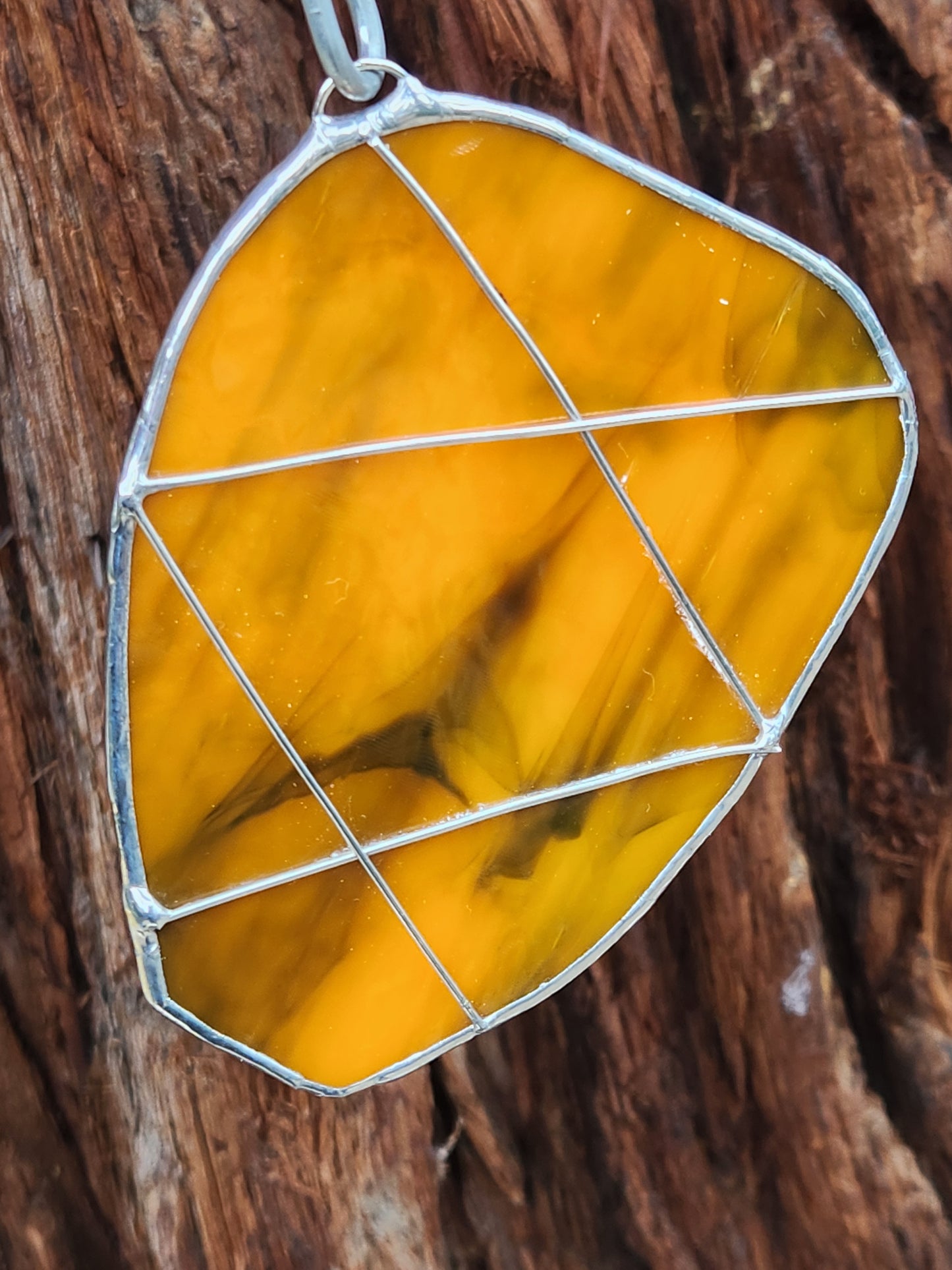 Orange and Black Stained Glass Beaver Tail