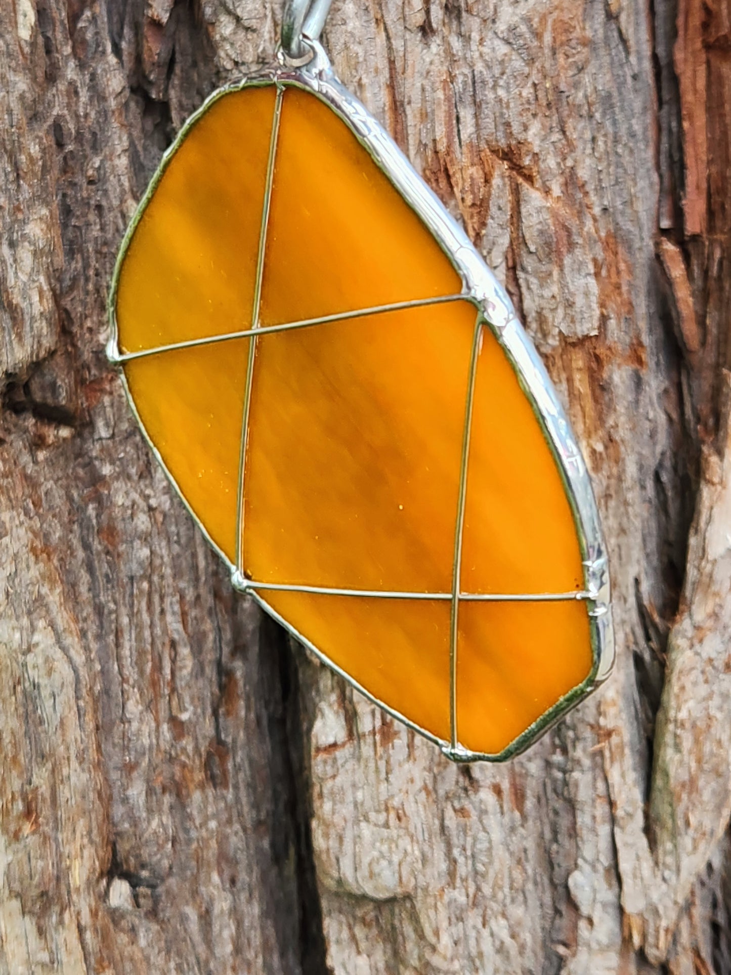 Orange and Black Stained Glass Beaver Tail