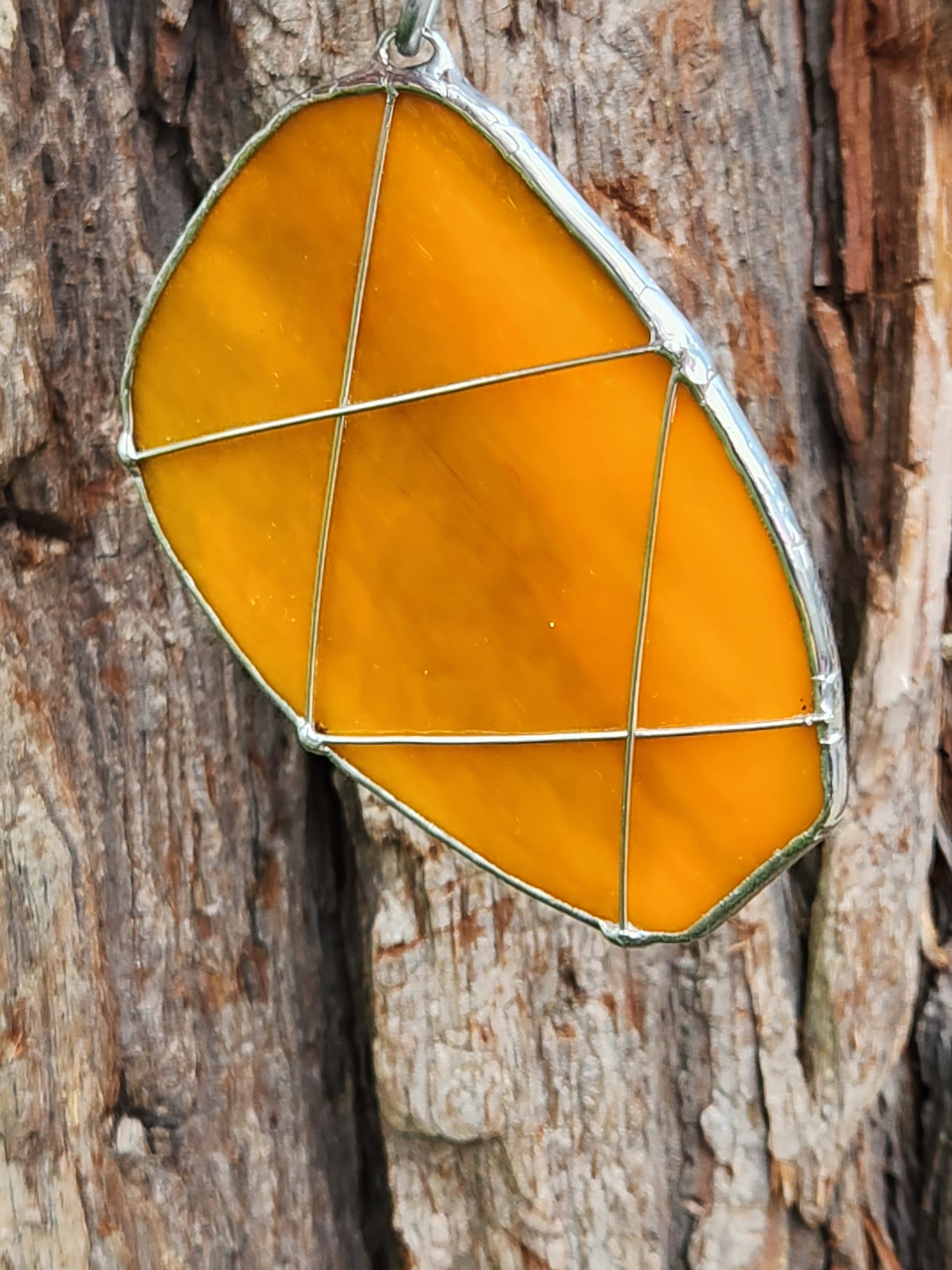 Orange and Black Stained Glass Beaver Tail