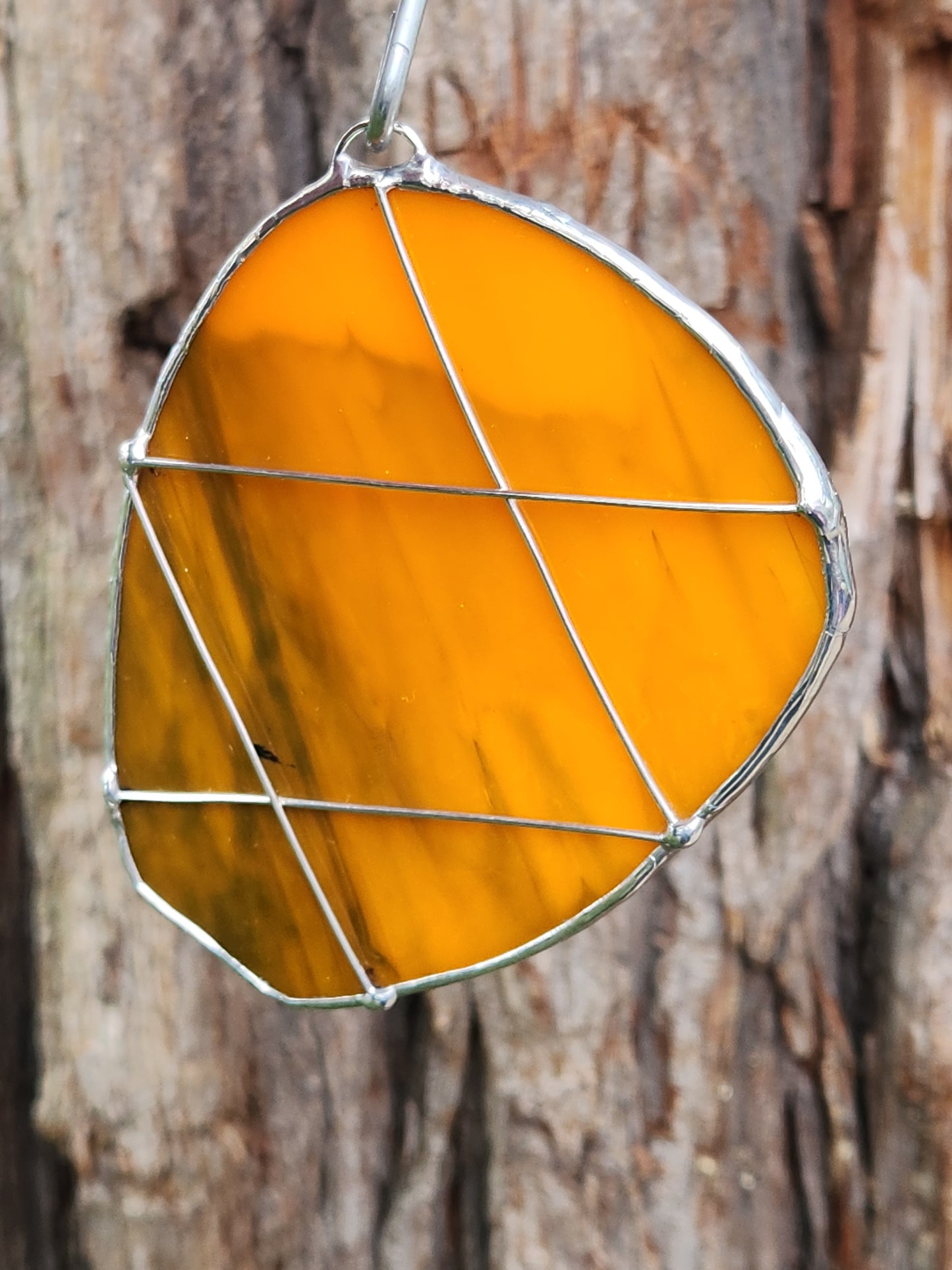 Orange and Black Stained Glass Beaver Tail