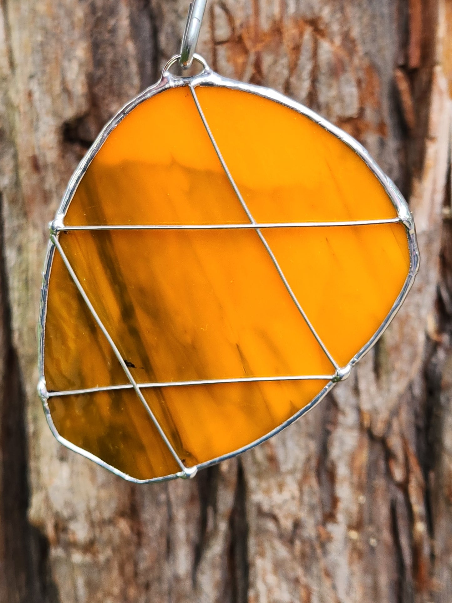 Orange and Black Stained Glass Beaver Tail