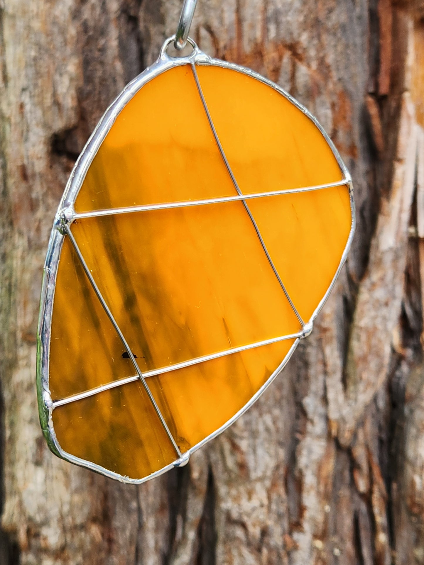 Orange and Black Stained Glass Beaver Tail