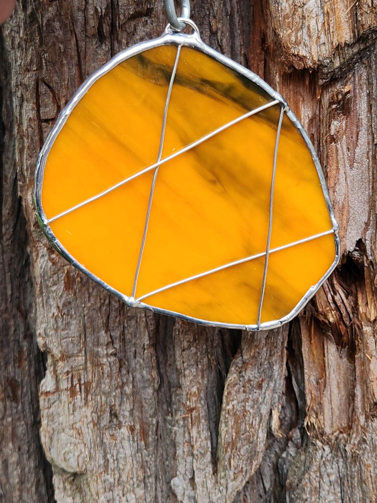 Orange and Black Stained Glass Beaver Tail