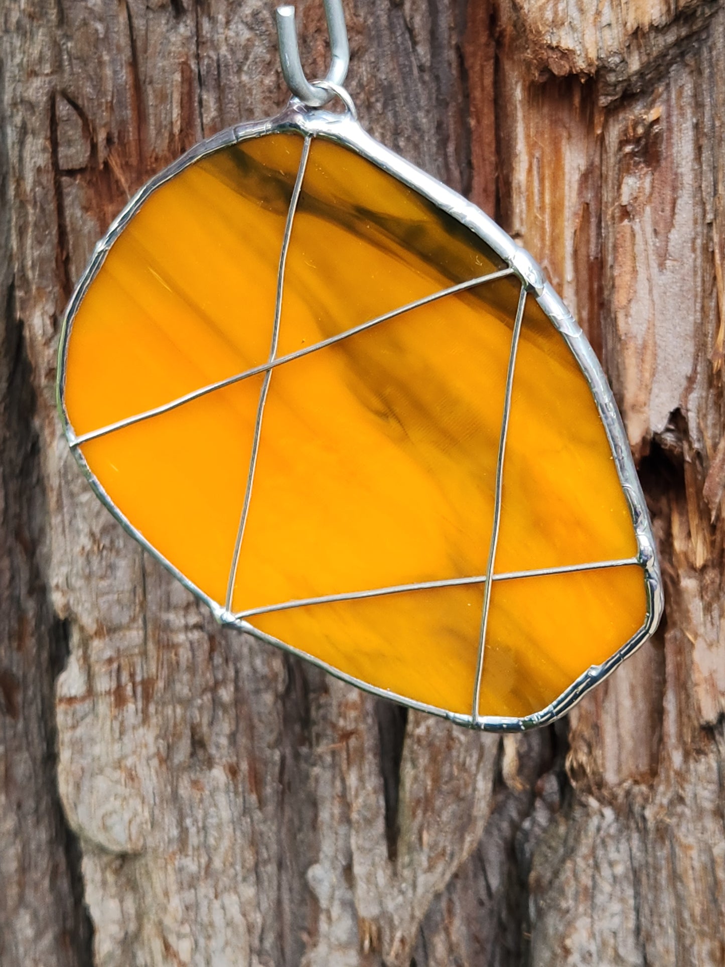 Orange and Black Stained Glass Beaver Tail