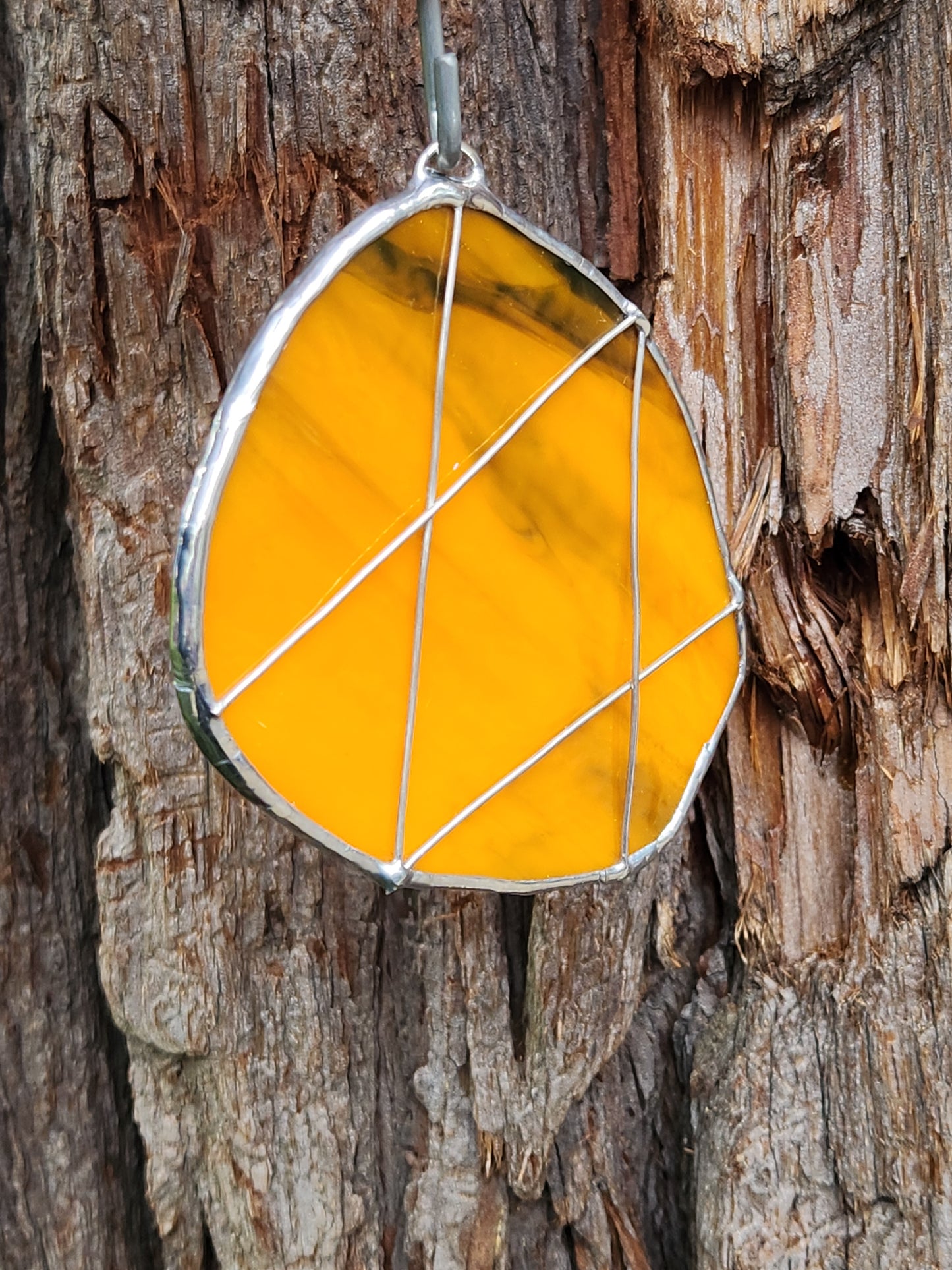 Orange and Black Stained Glass Beaver Tail
