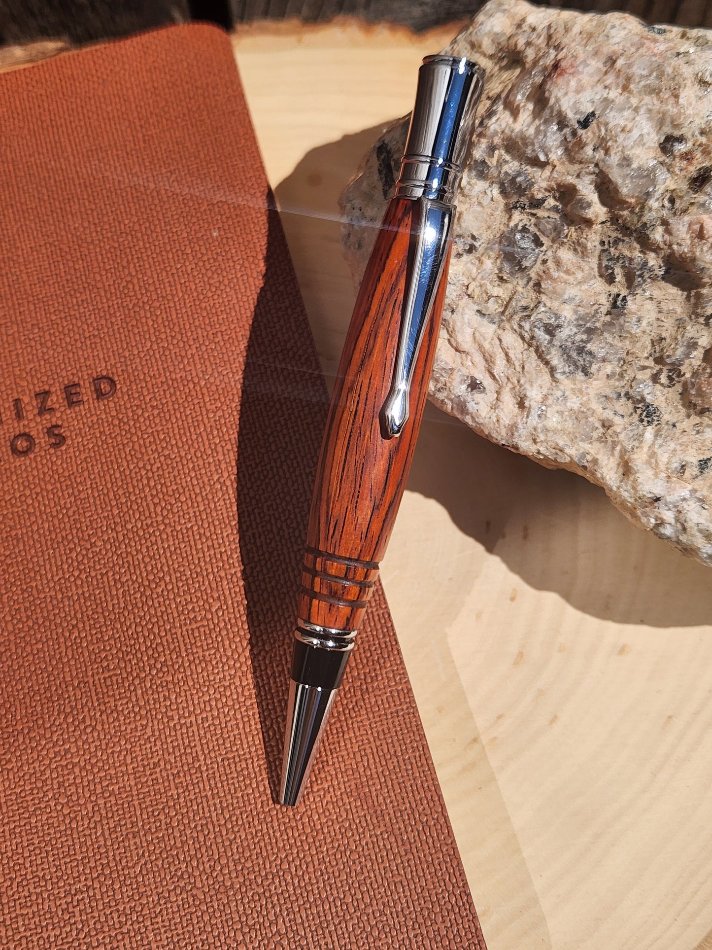 Cocobolo Wood Executive Twist Pen (Silver)