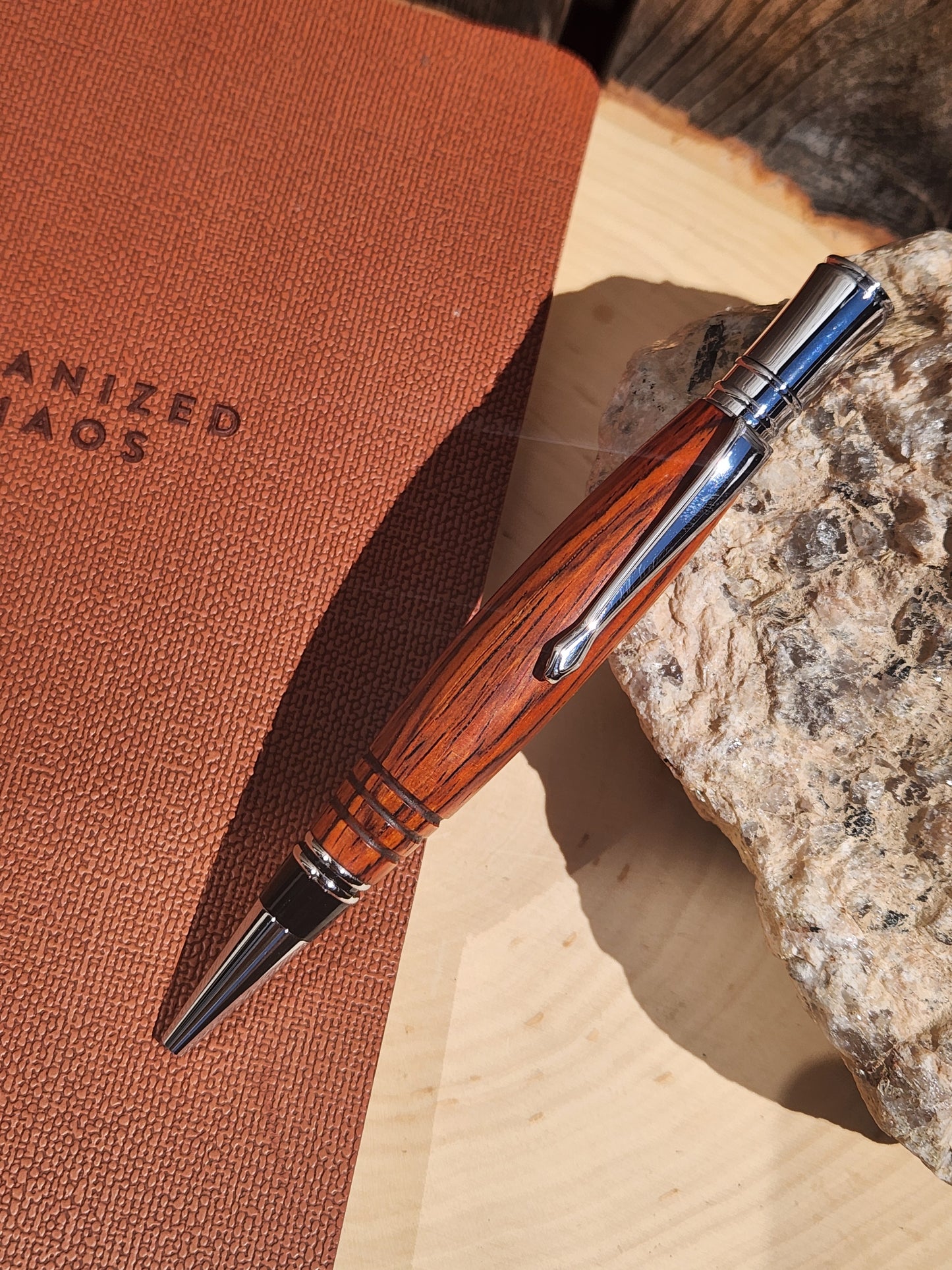 Cocobolo Wood Executive Twist Pen (Silver)