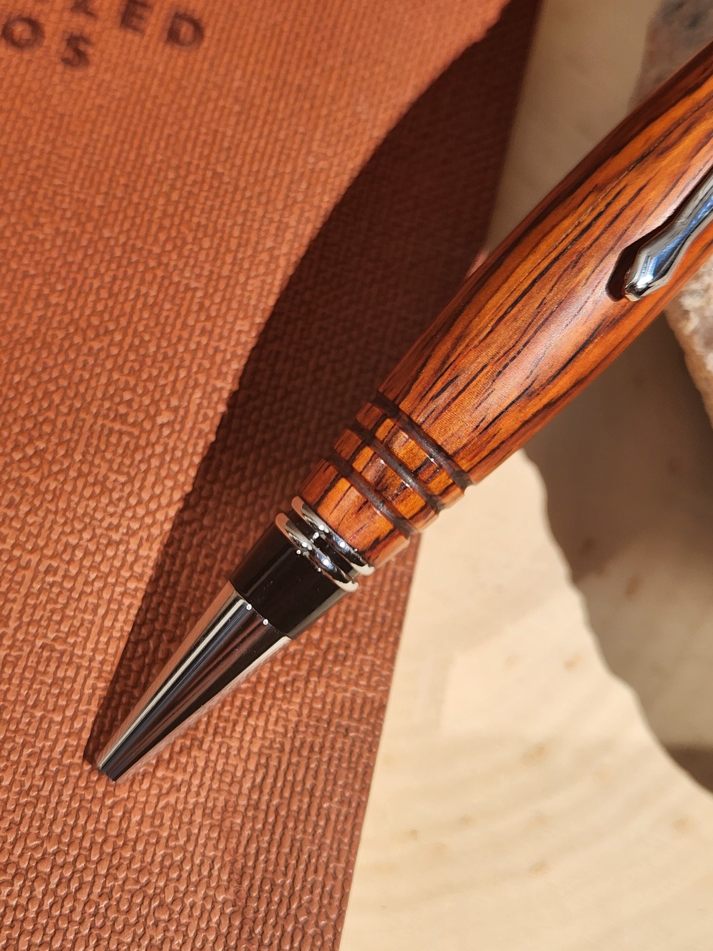 Cocobolo Wood Executive Twist Pen (Silver)