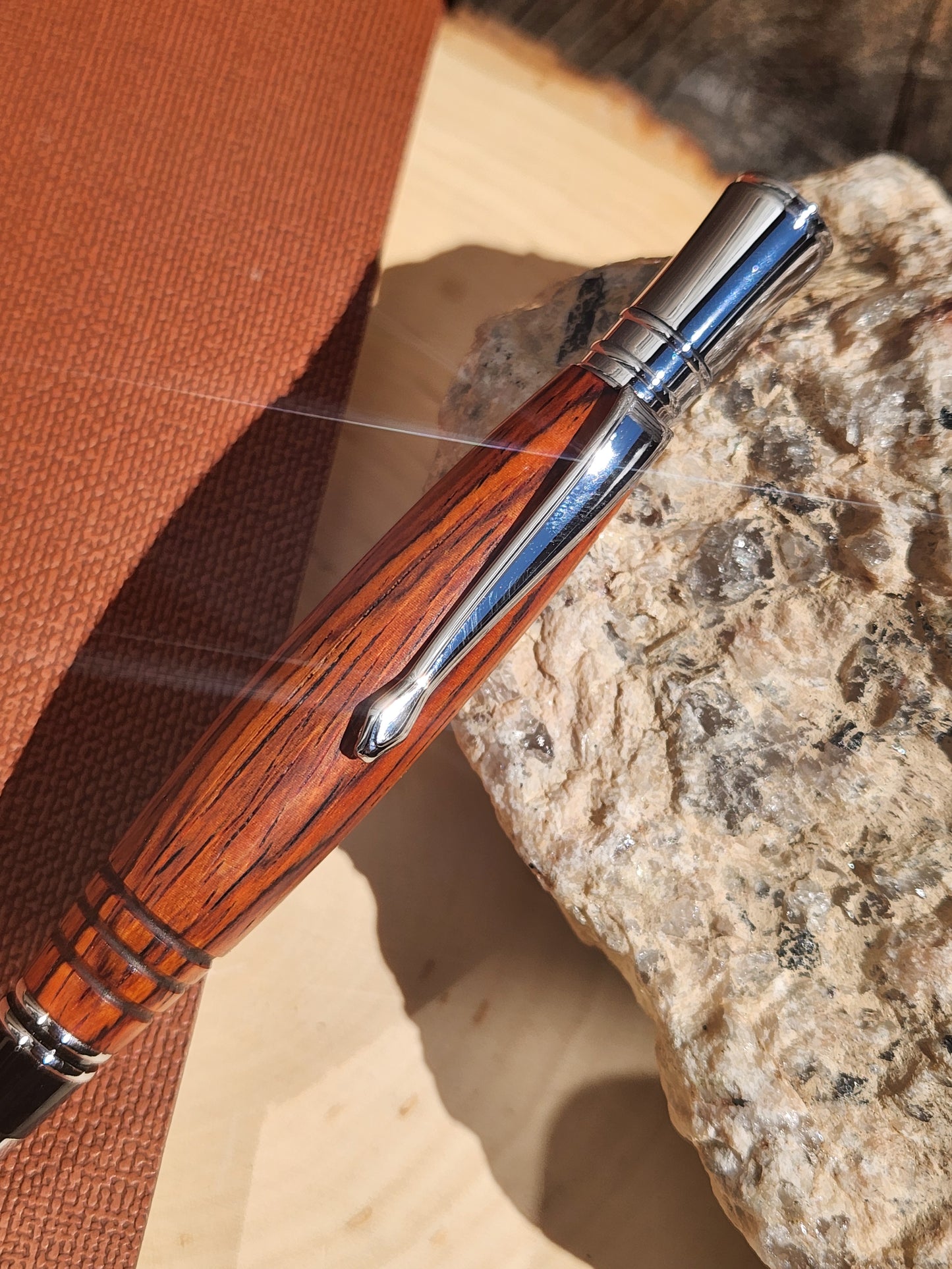 Cocobolo Wood Executive Twist Pen (Silver)