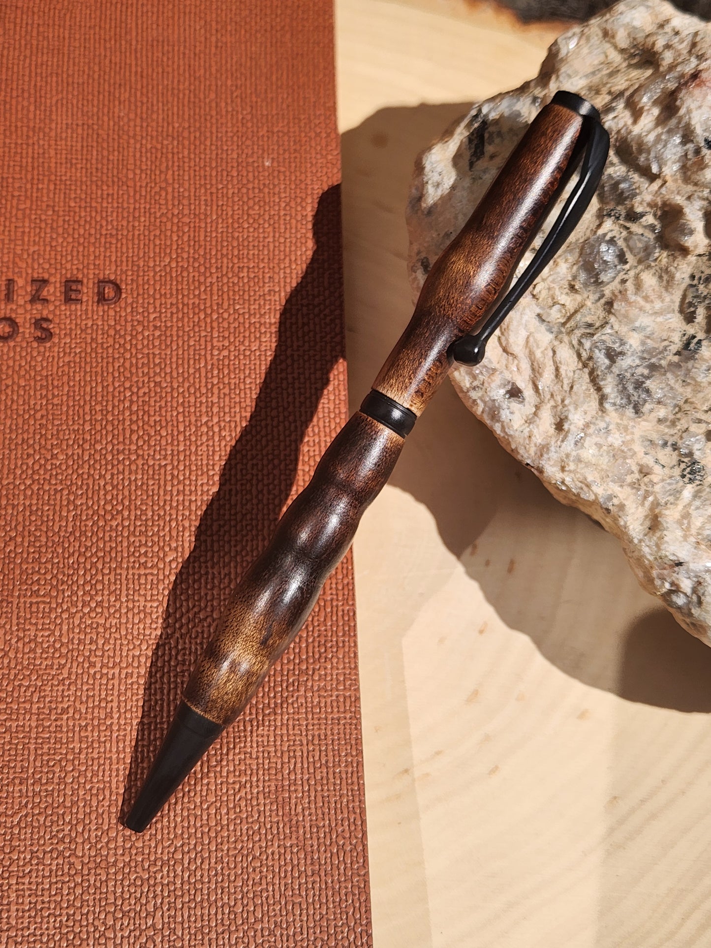 Burnt Maple Wood Slim Line Twist Pen