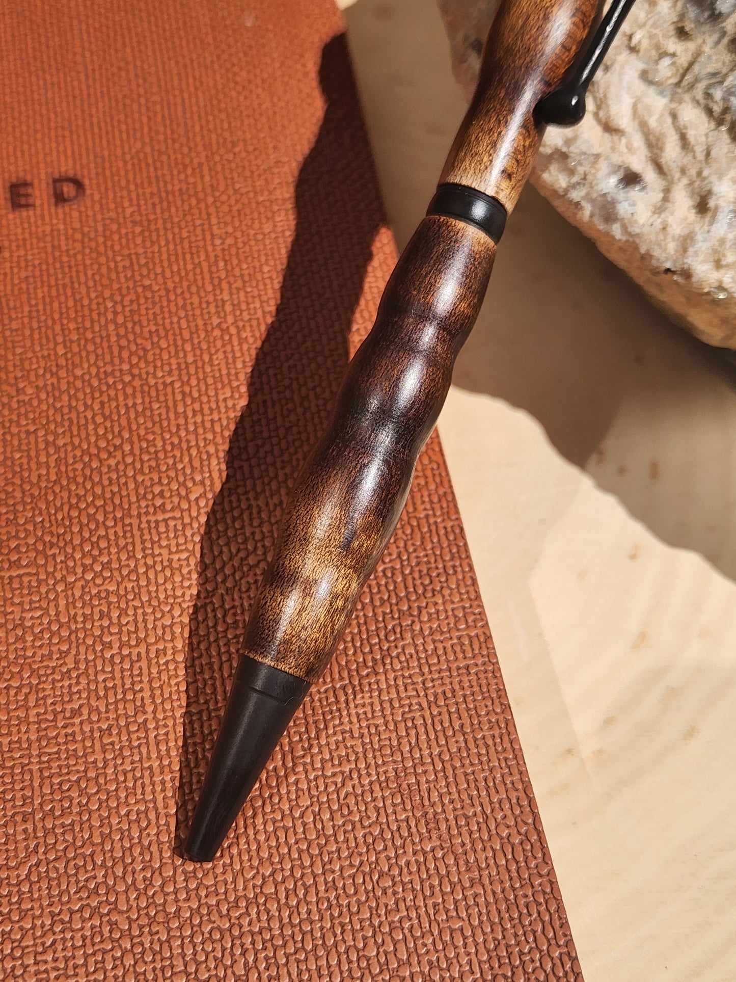 Burnt Maple Wood Slim Line Twist Pen