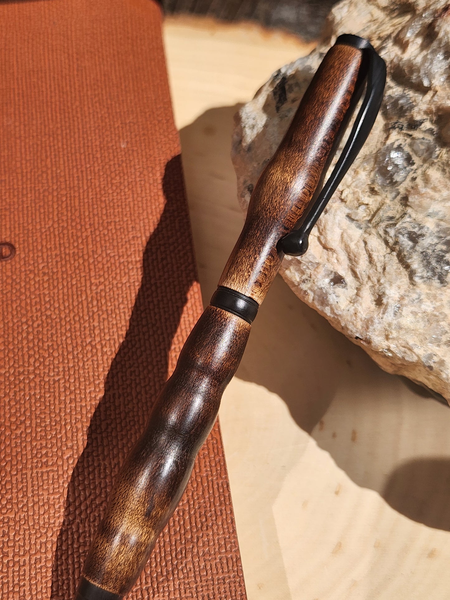 Burnt Maple Wood Slim Line Twist Pen