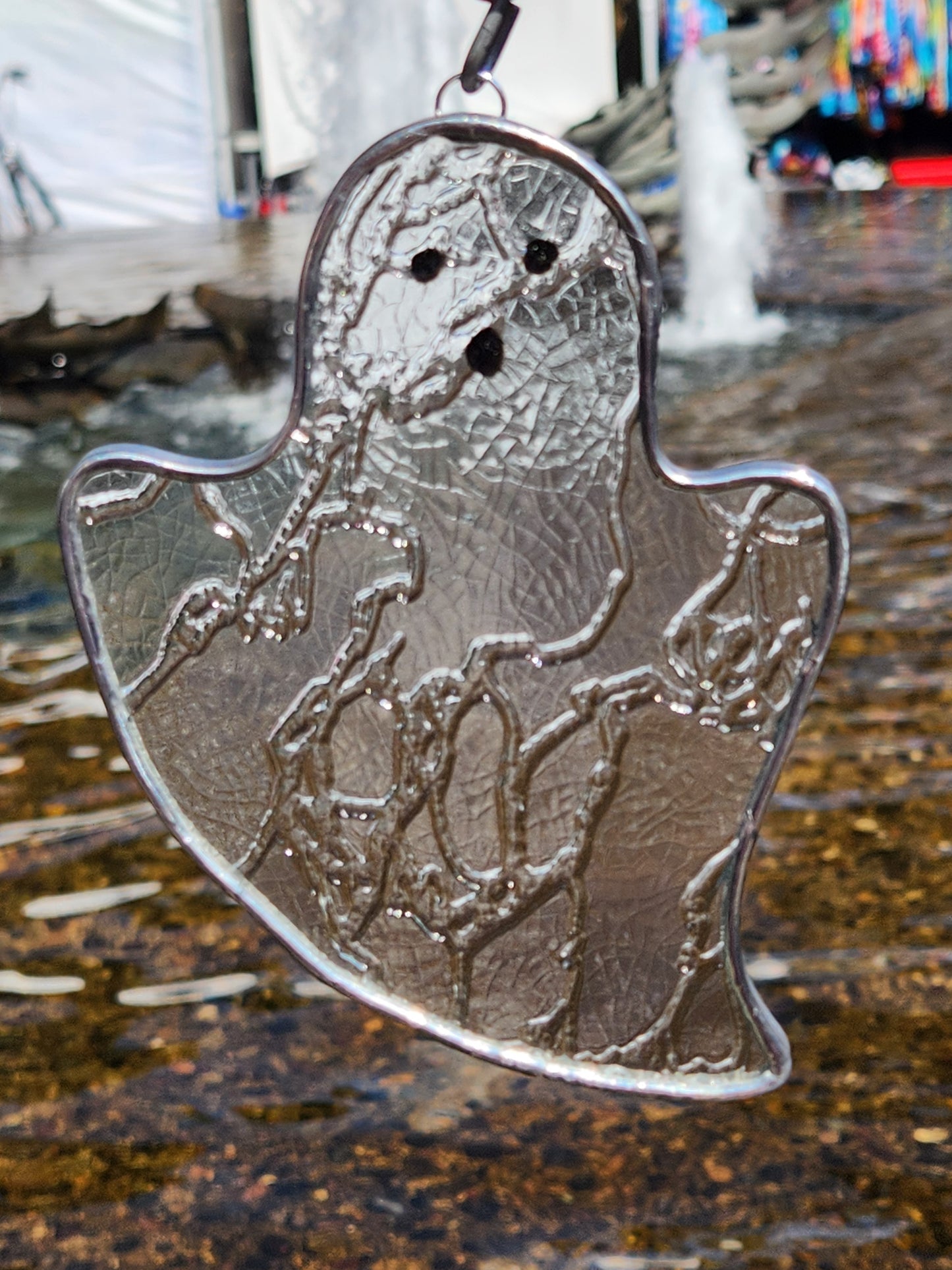 Clear Heavy Crackle Hanging Haunting Ghost Stained Glass