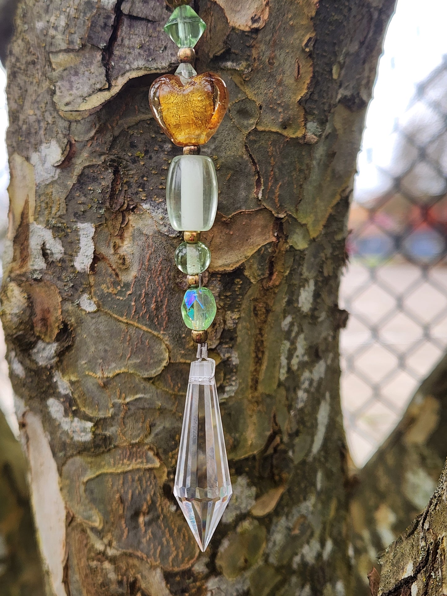 Bright Green & Bronze Suncatcher