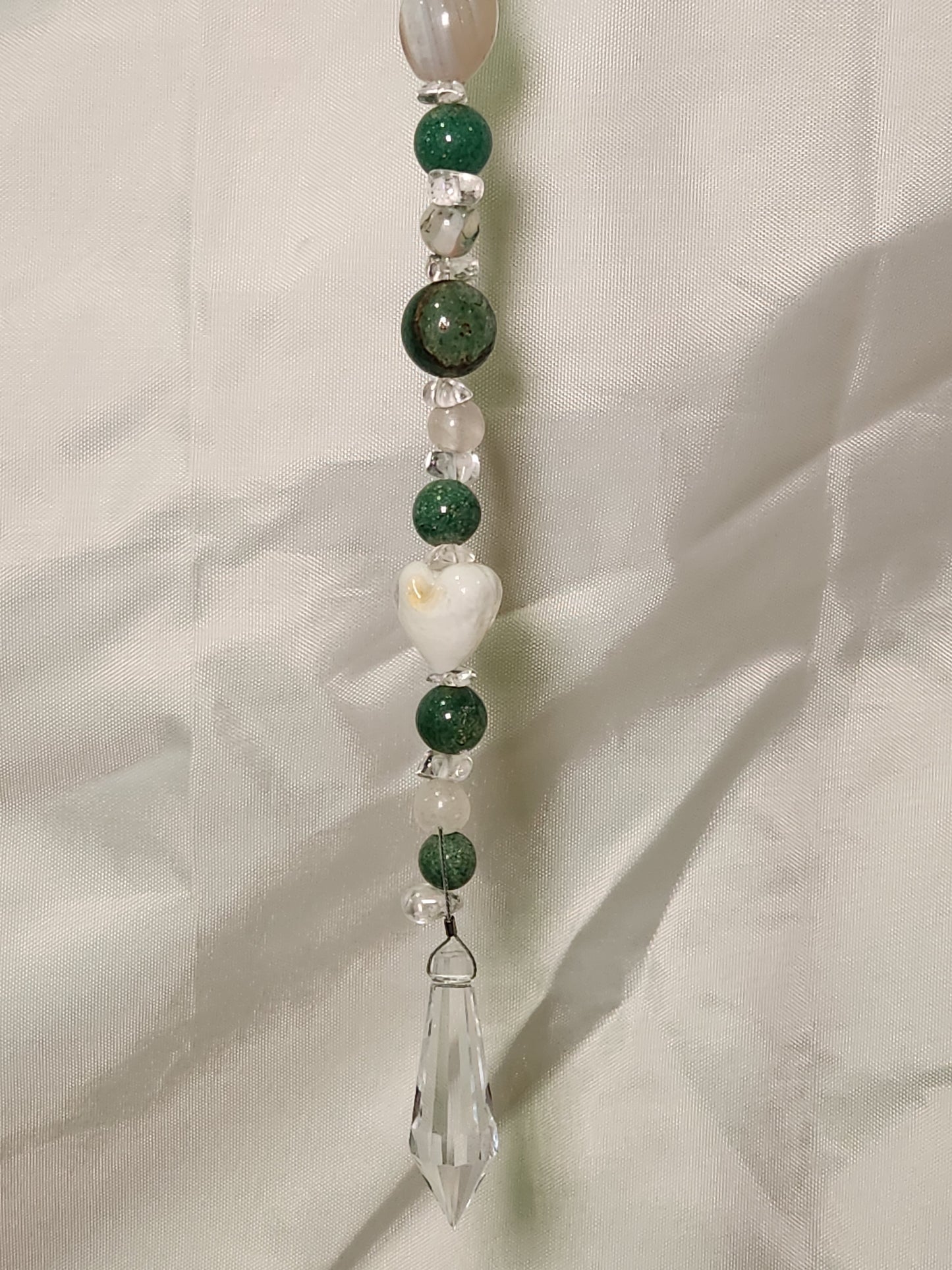 Forest Green, White and Clear Suncatcher