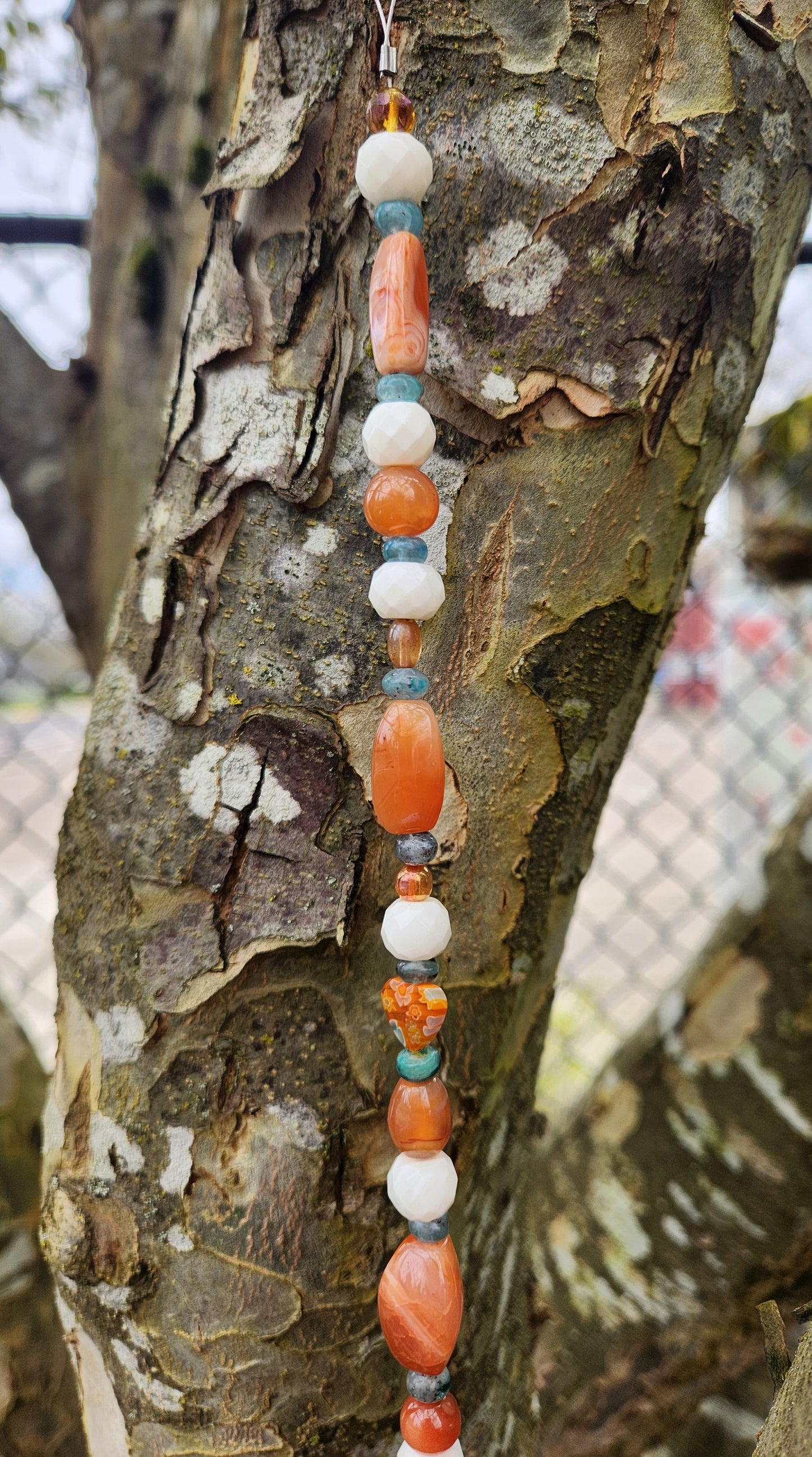 Orange, White & Aqua Suncatcher