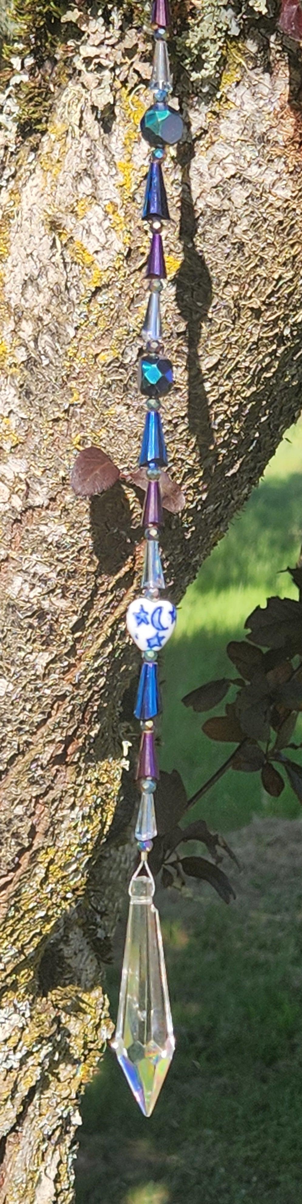 Jewel Tone Pyramid Beads Suncatcher