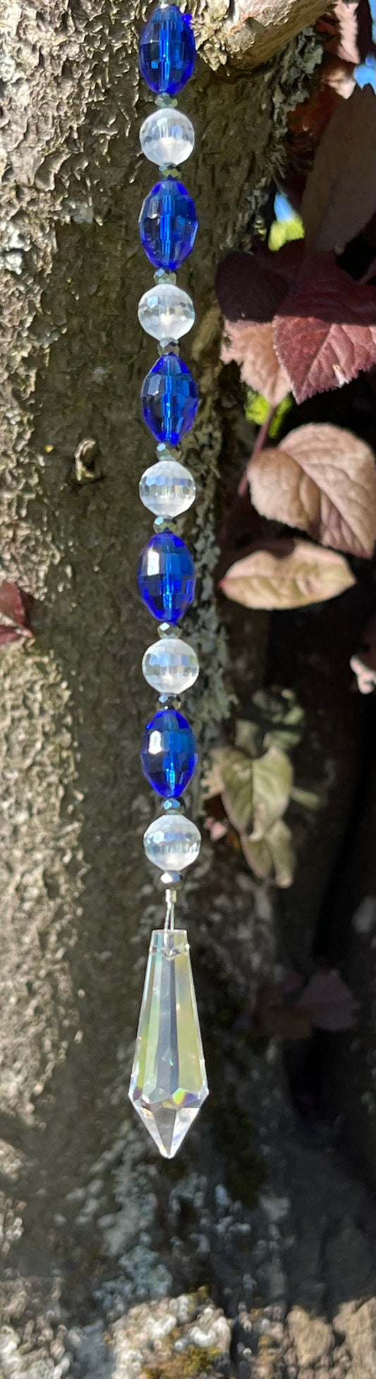 Blue, Dark Gray and Disco Ball Suncatcher