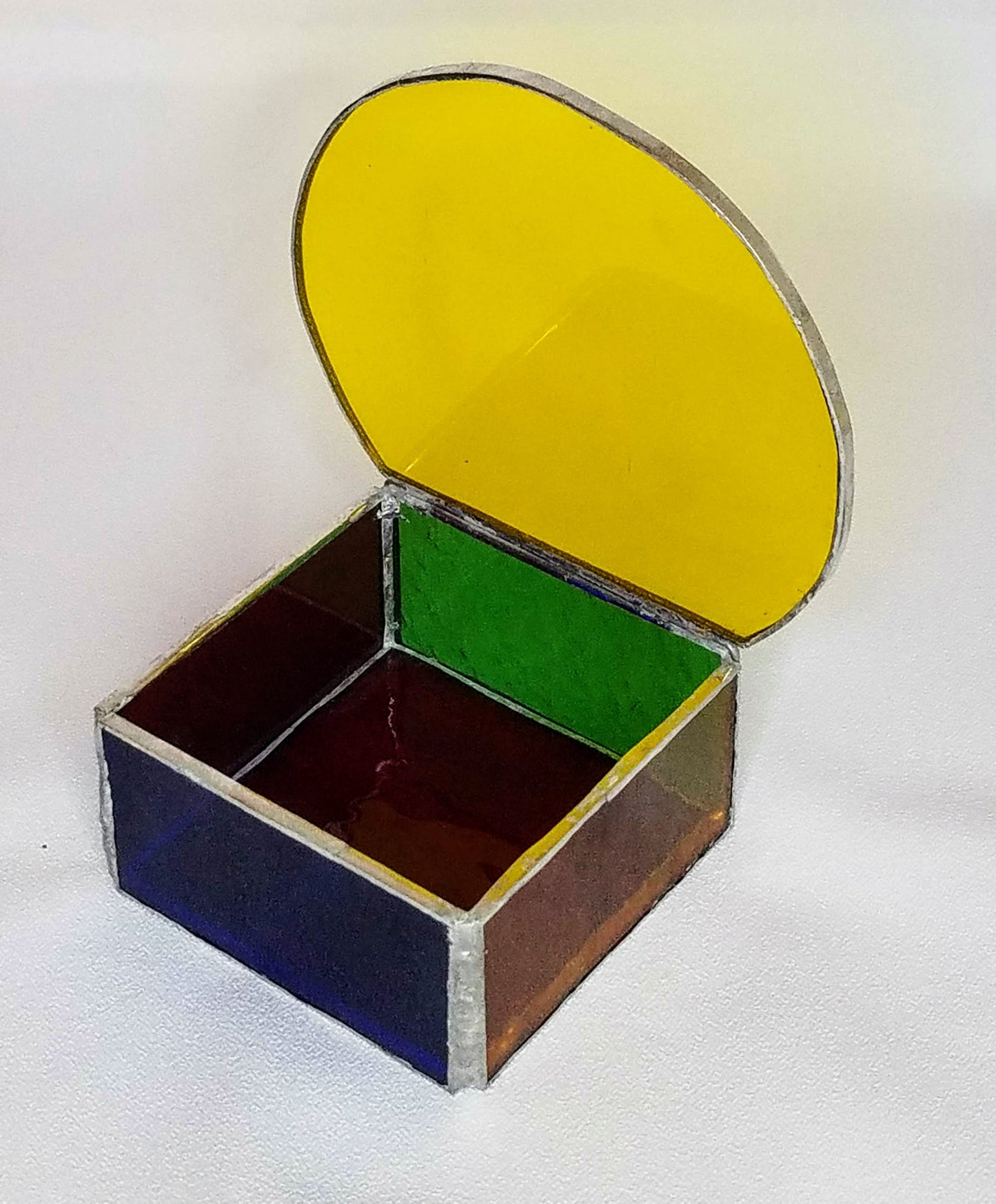 Pride Stained Glass Box- Yellow Lid