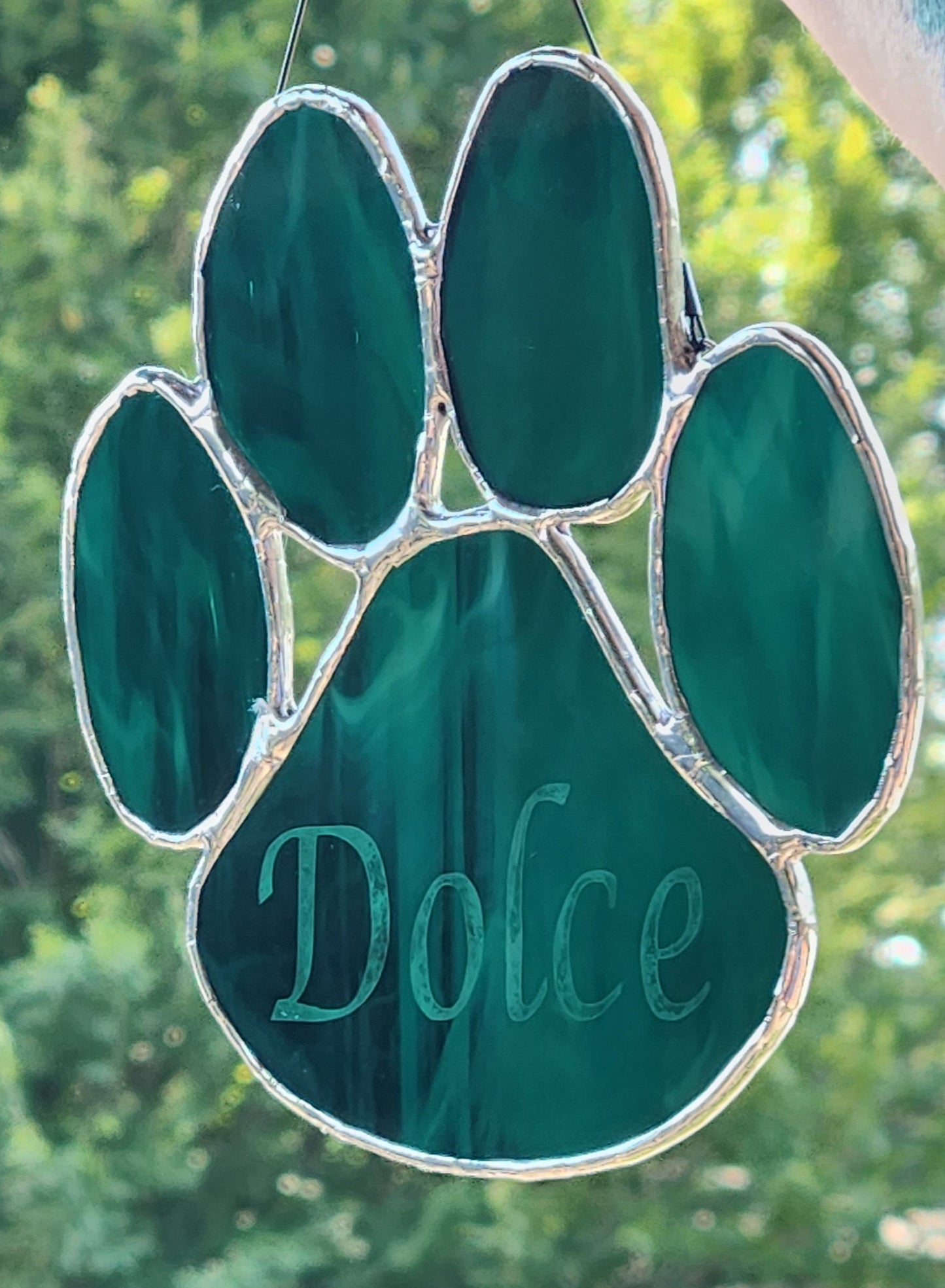 Customization Available for Stained Glass Paw Print