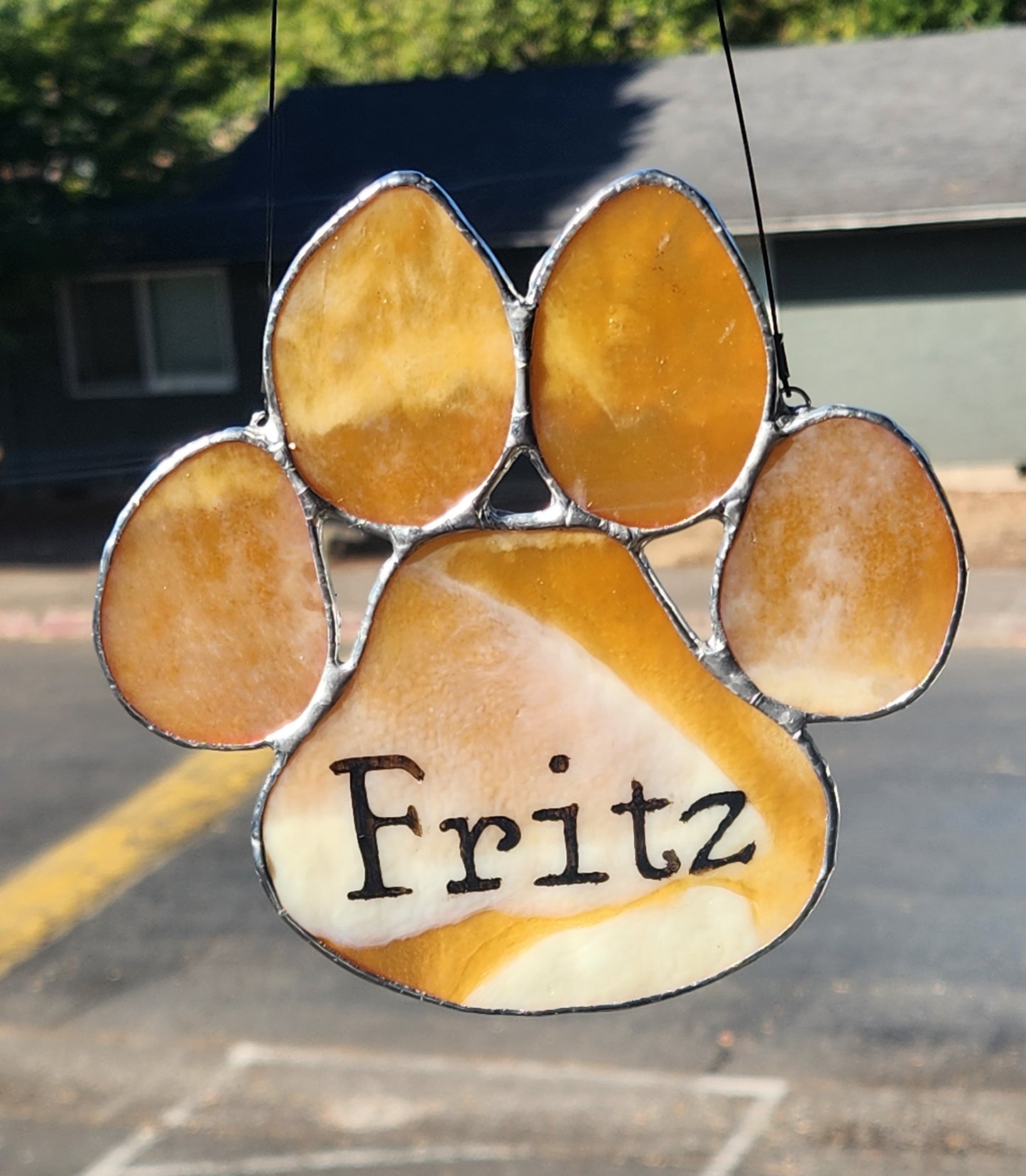 Customization Available for Stained Glass Paw Print