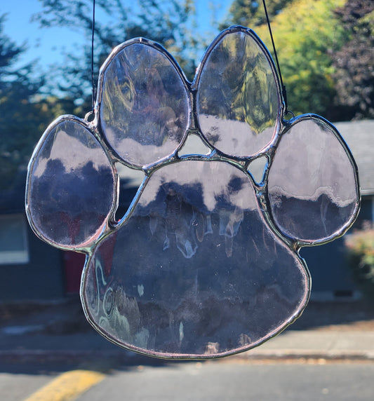 Light Pink Stained Glass Paw Print