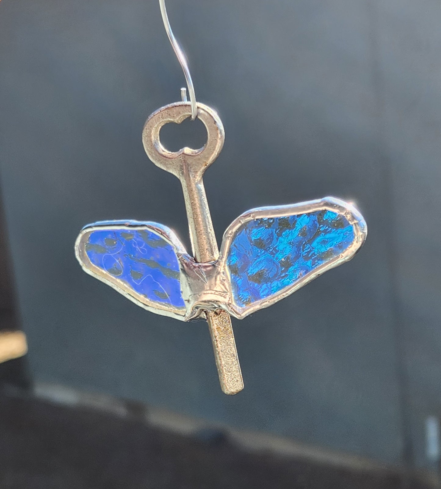 Flying Key Hammered Stained Glass