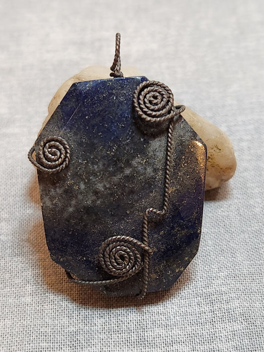 Lapis with a Twisted Pendant