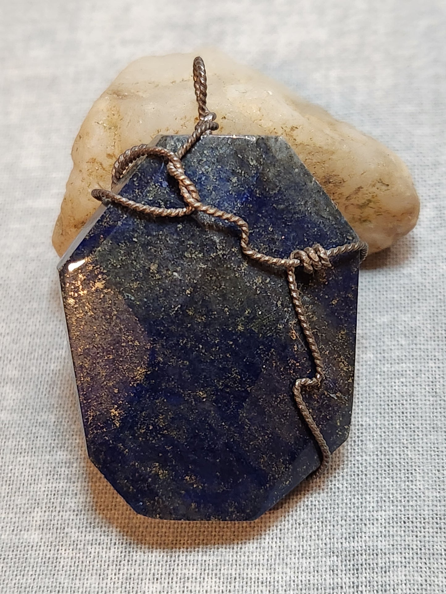 Lapis with a Twisted Pendant