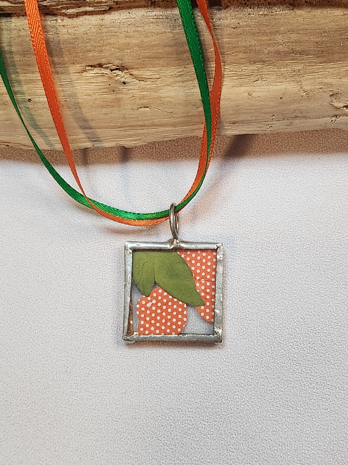 Paper under Glass Necklace