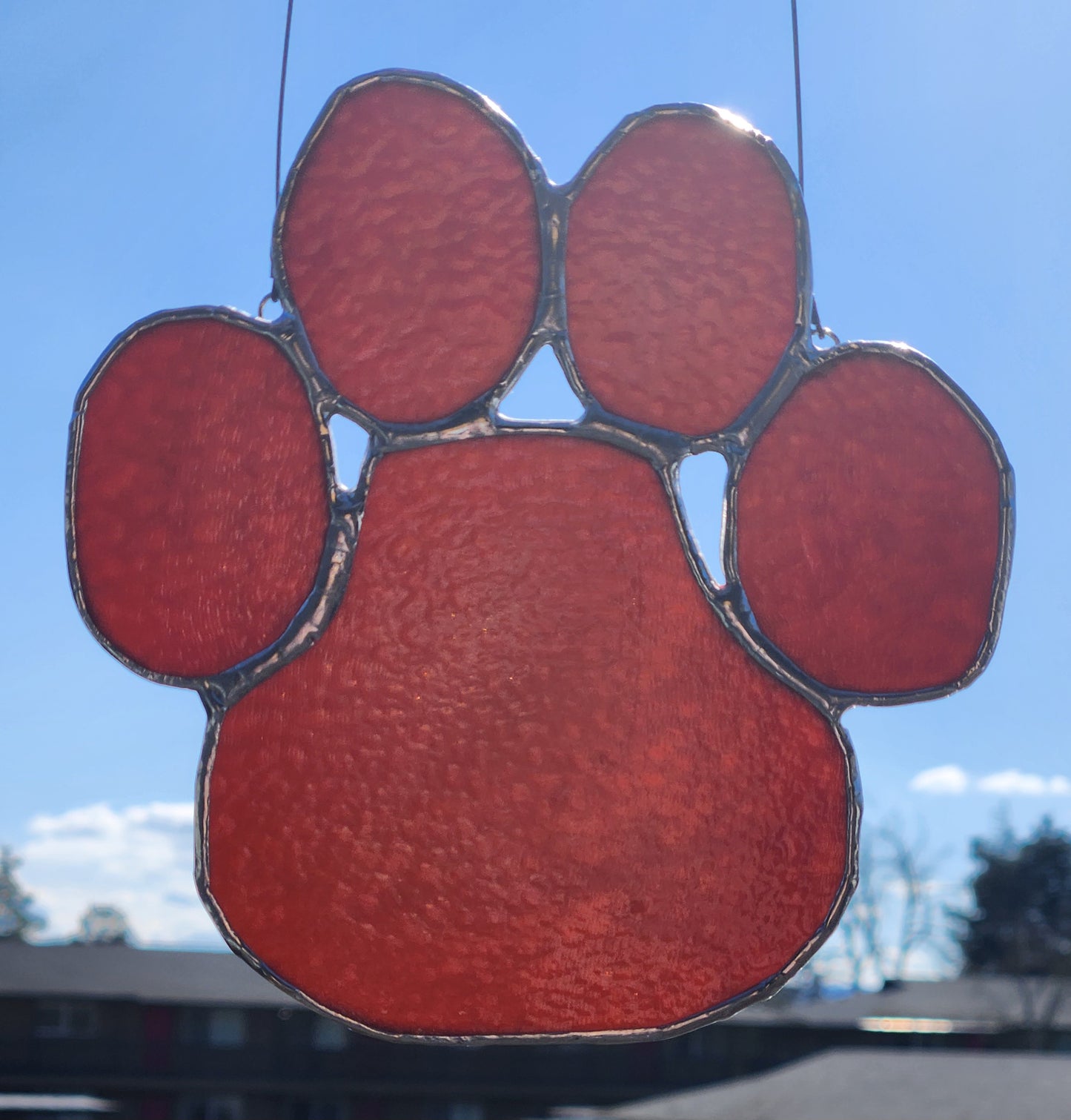 Toffee Stained Glass Paw Print