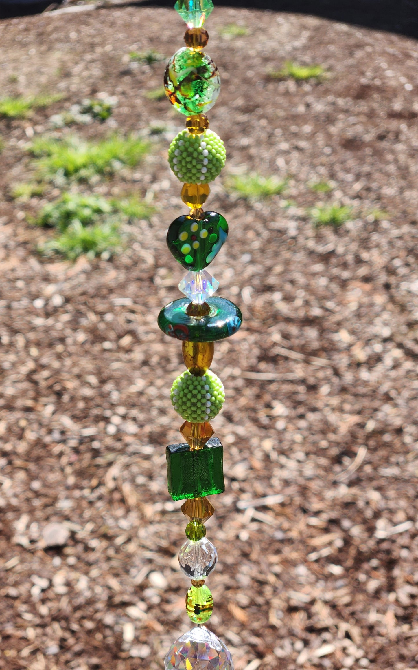 Lilly Green with Gold Suncatcher