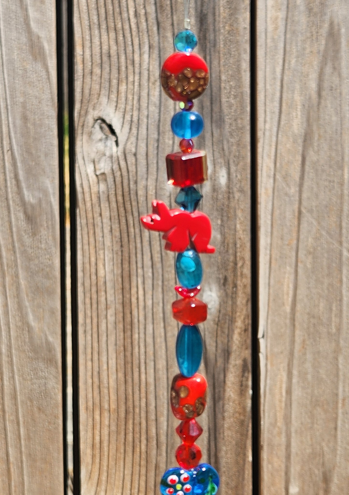 Rhino-tastic Red and Blue Suncatcher