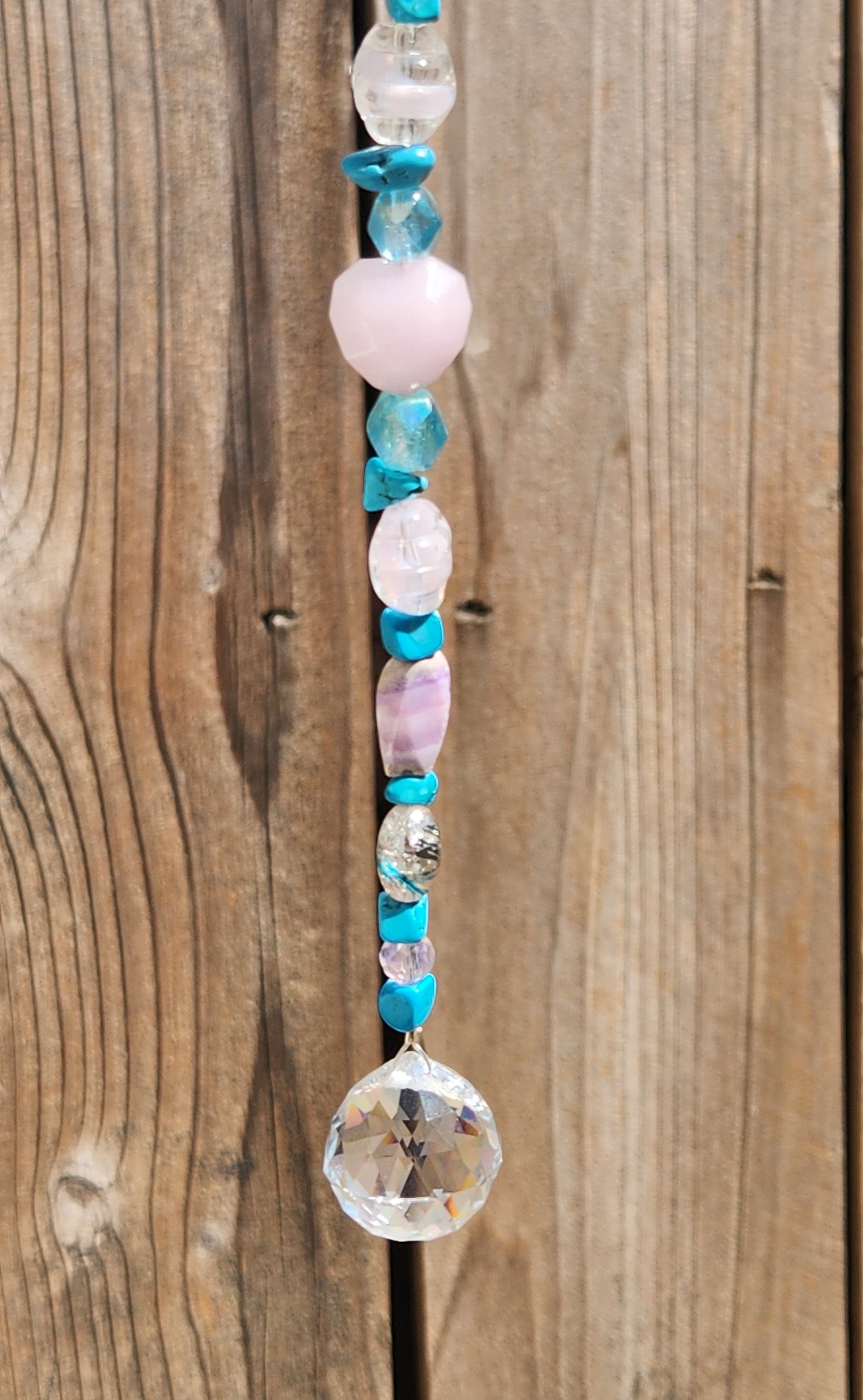 Light Pink and Chalk Turquoise Suncatcher