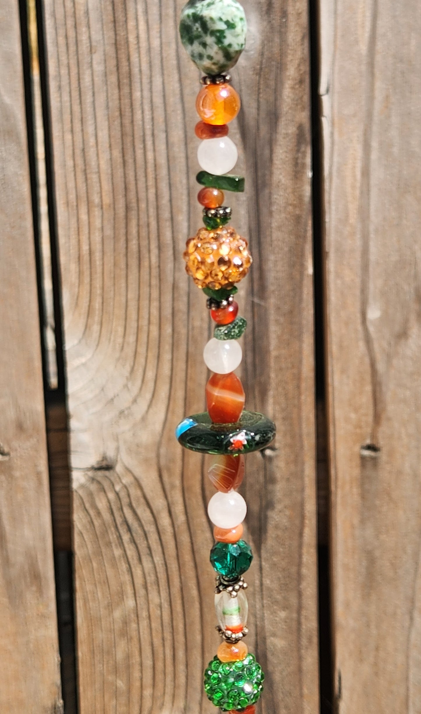 Green Fish & Orange Floral Suncatcher