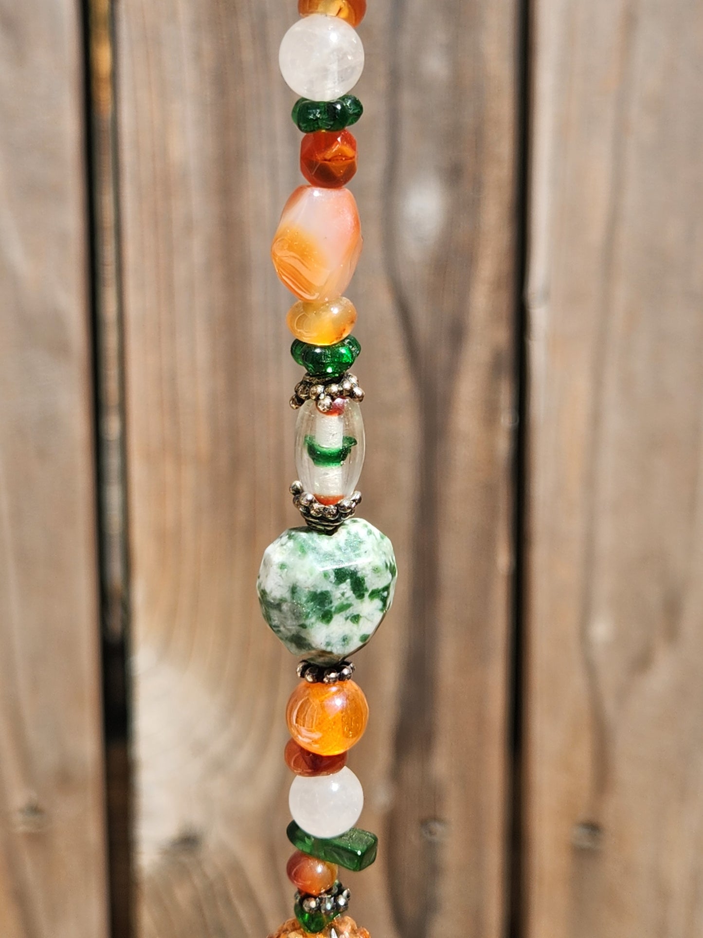 Green Fish & Orange Floral Suncatcher