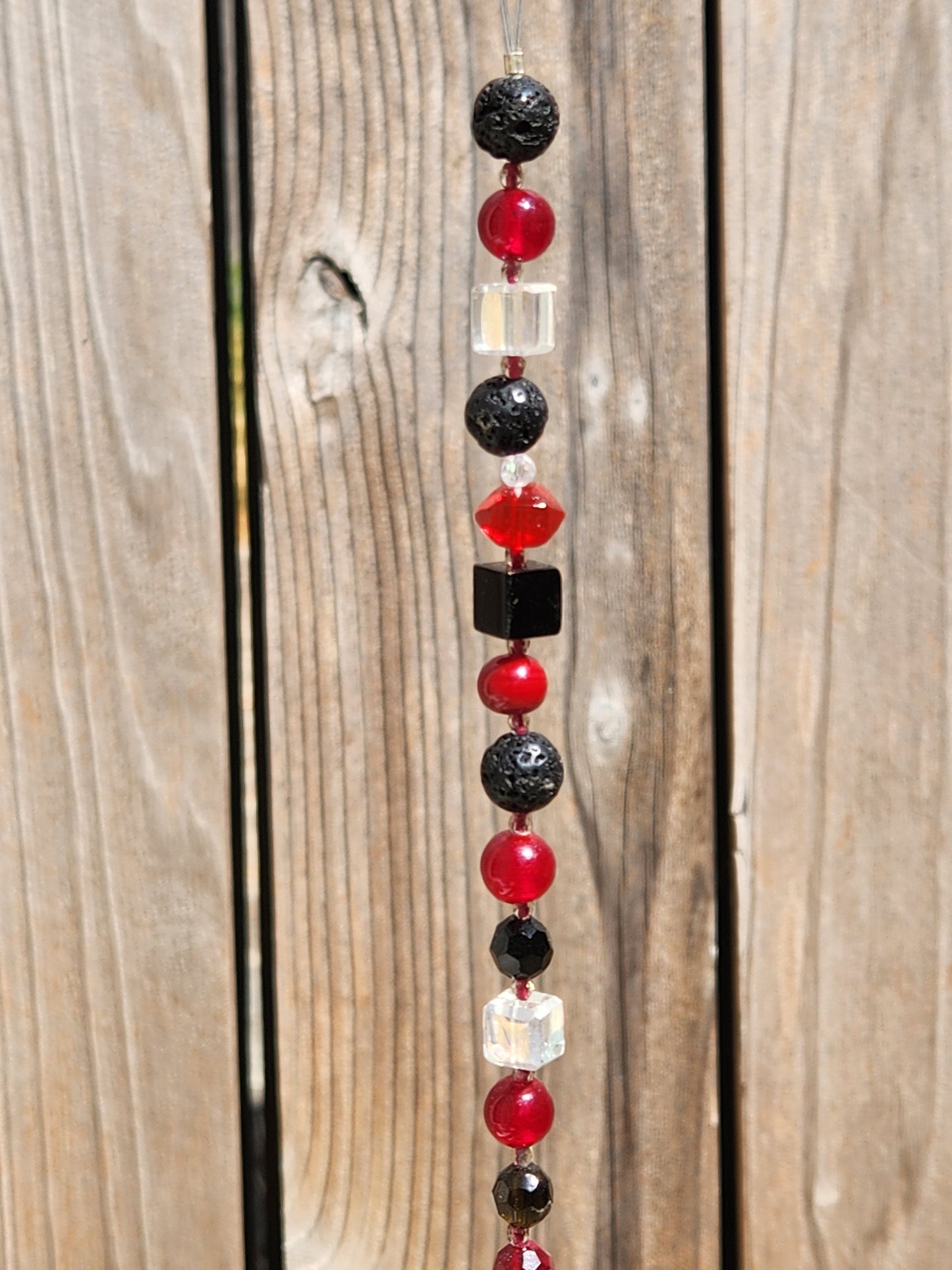 Black & White and Red All Over Suncatcher