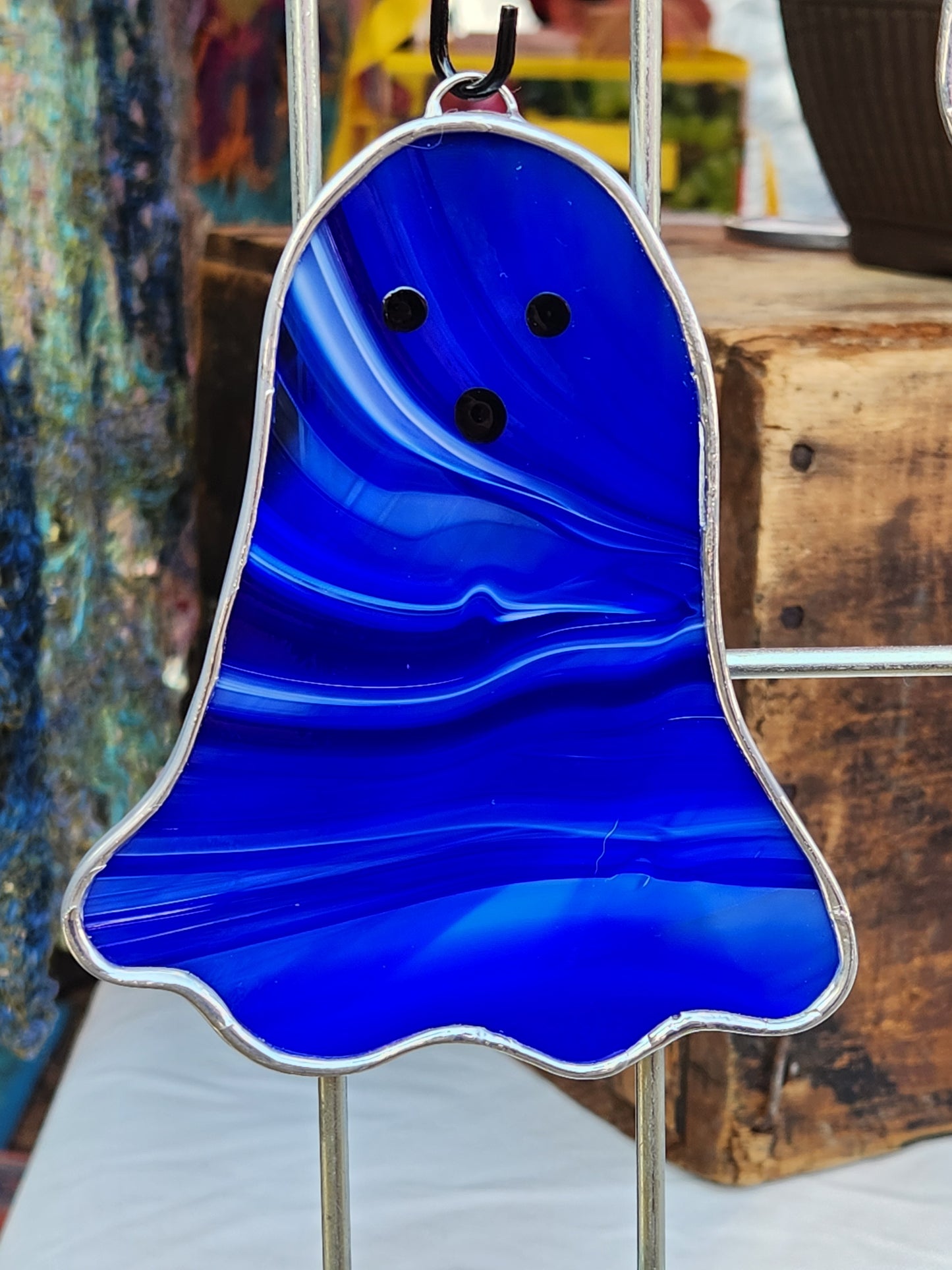 Ghost Stained Glass- Blue Swirl