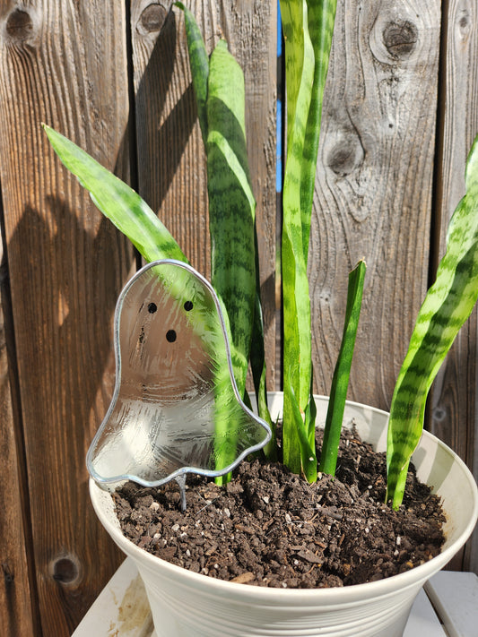 Ghost Stained Glass Plant Stake- 80's Swish Glass